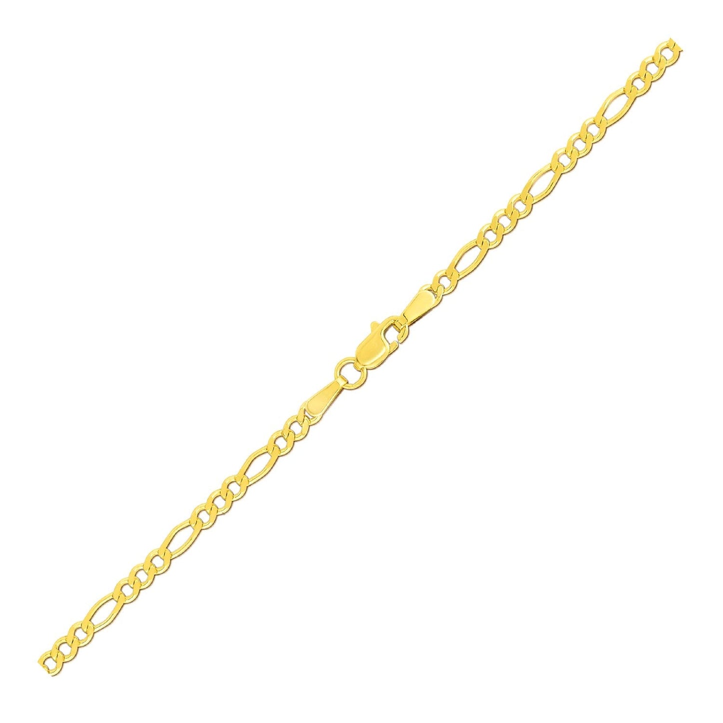 2.8mm 14k Yellow Gold Figaro Anklet-1