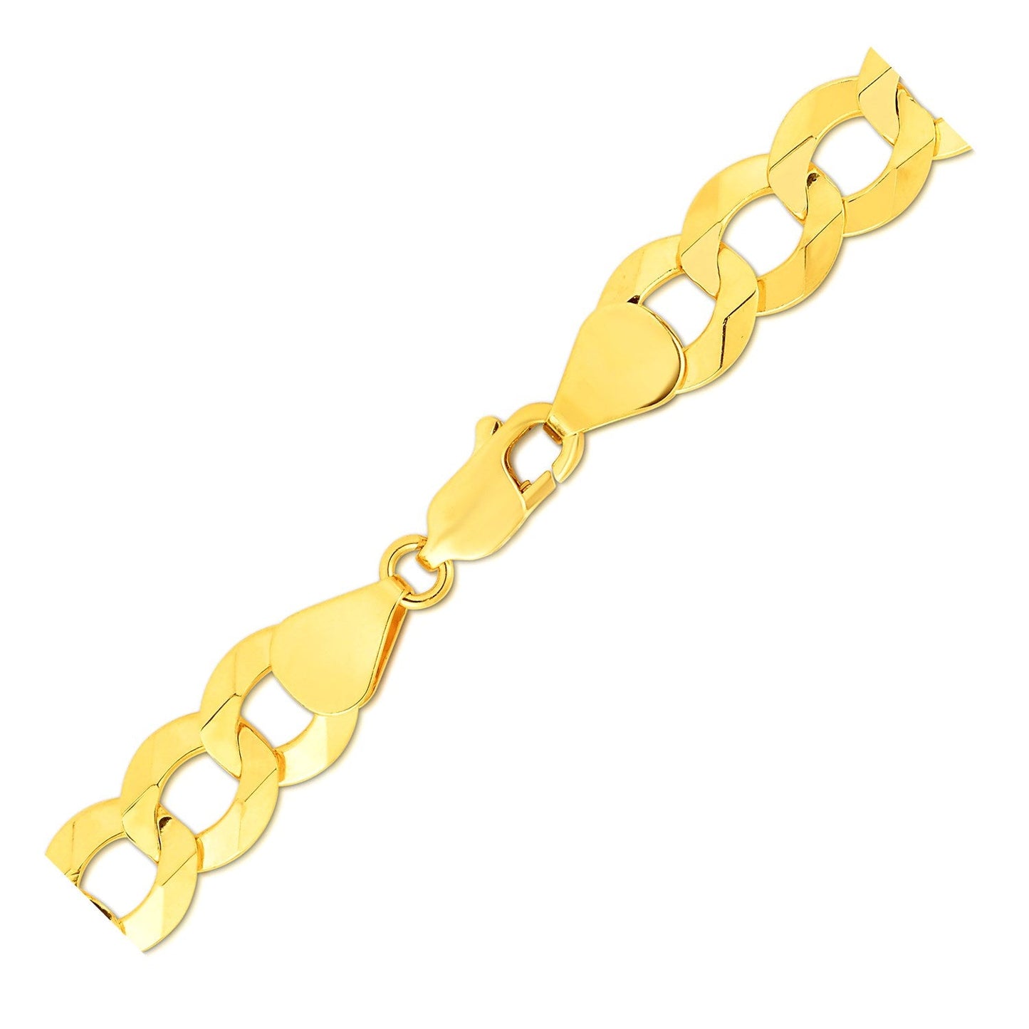 14k Yellow Gold Solid Curb Bracelet 10.0mm-2