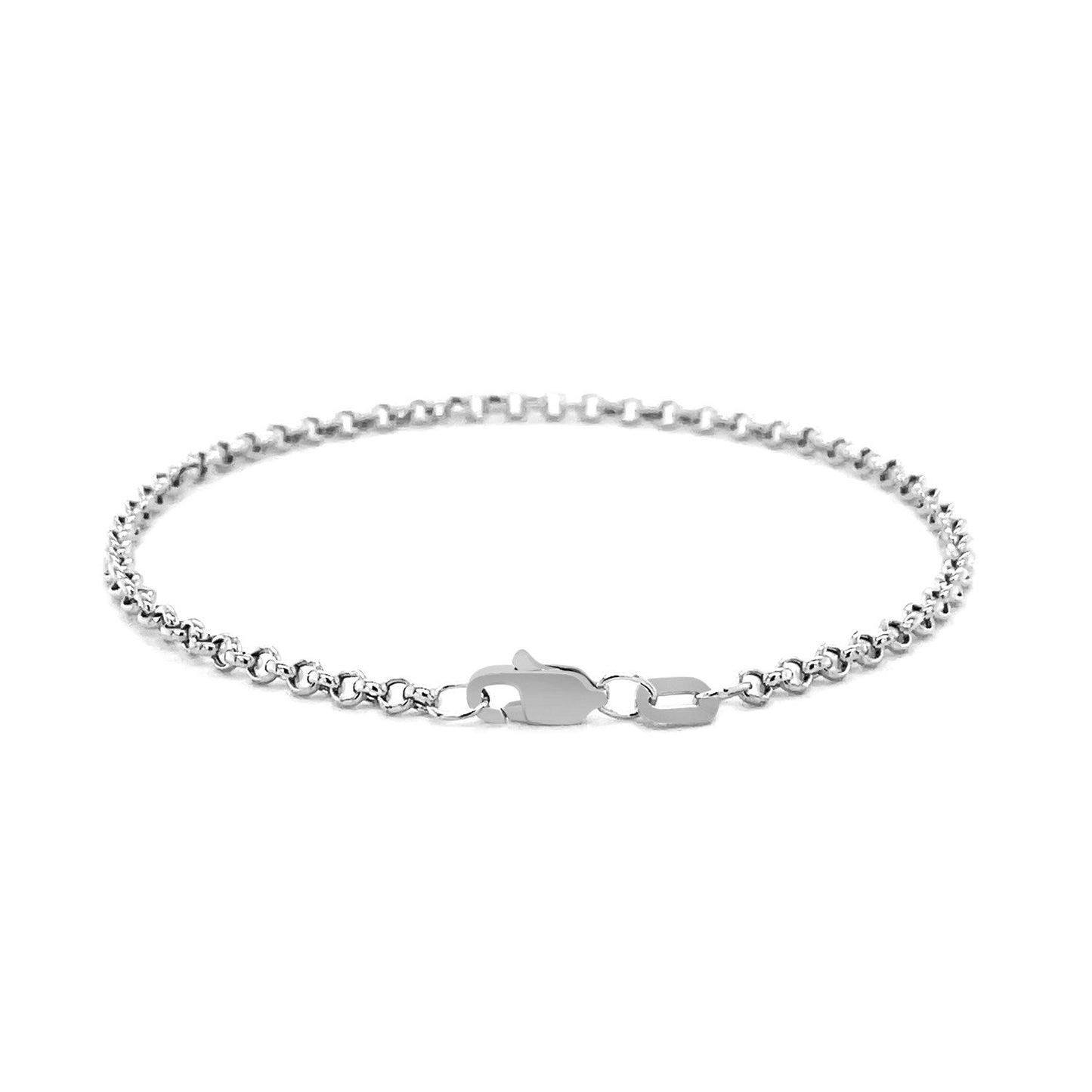 2.3mm 14k White Gold Rolo Bracelet-2