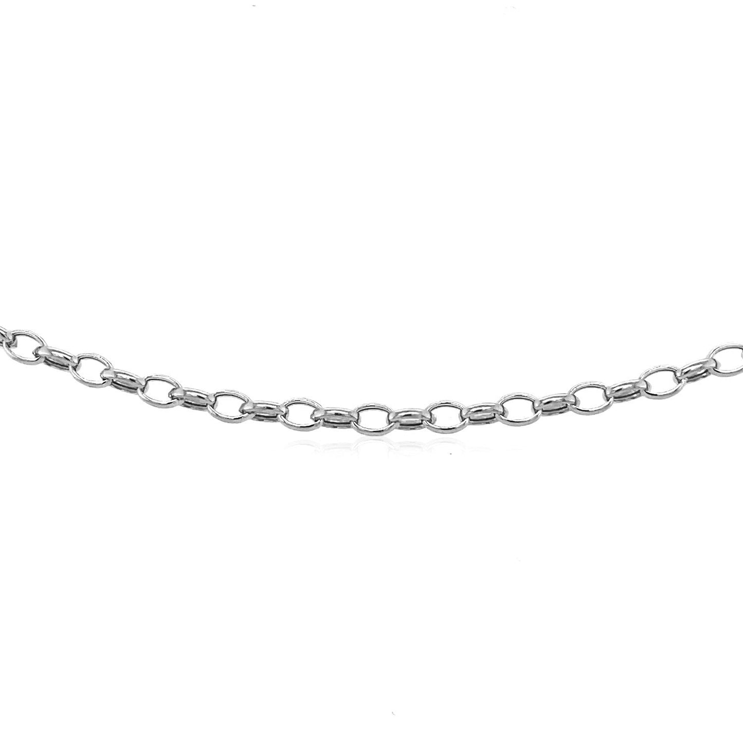 3.2mm 14k White Gold Oval Rolo Bracelet-1