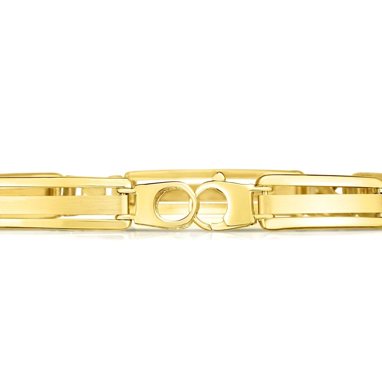 14k Two-Tone Gold Men's Bracelet with Fancy Bar Links-2