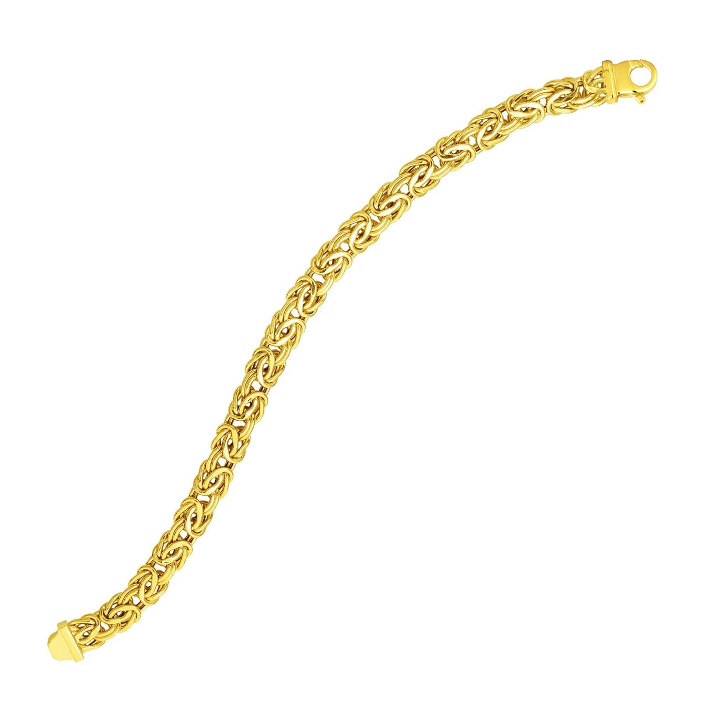 14k Yellow Gold Byzantine Link Stylish Bracelet-0