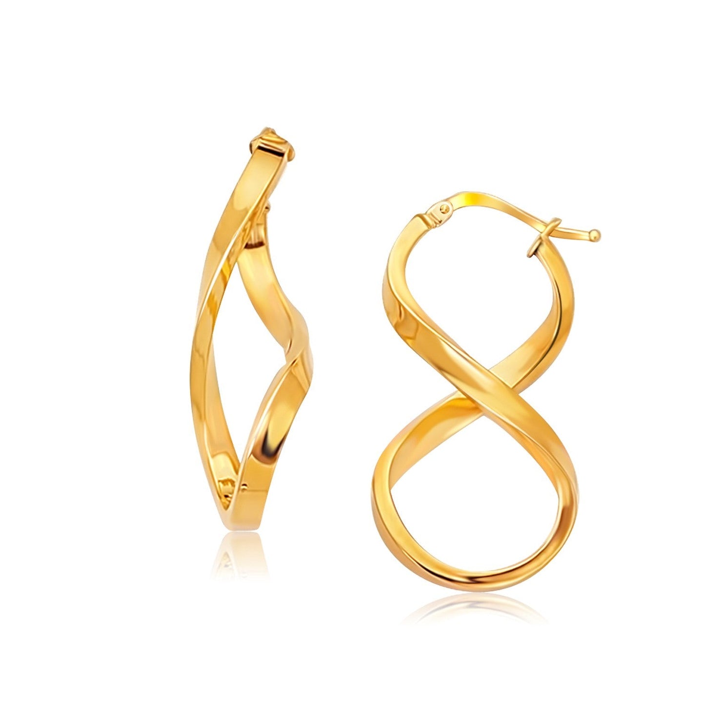 14k Yellow Gold Polished Infinity Shape Drop Earrings-0
