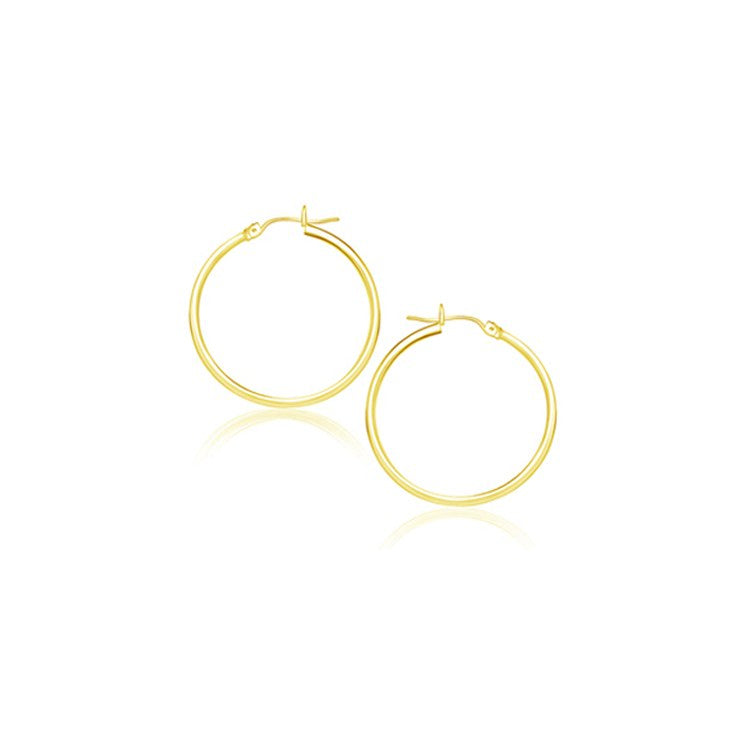 14k Yellow Gold Polished Hoop Earrings (20 mm)-0