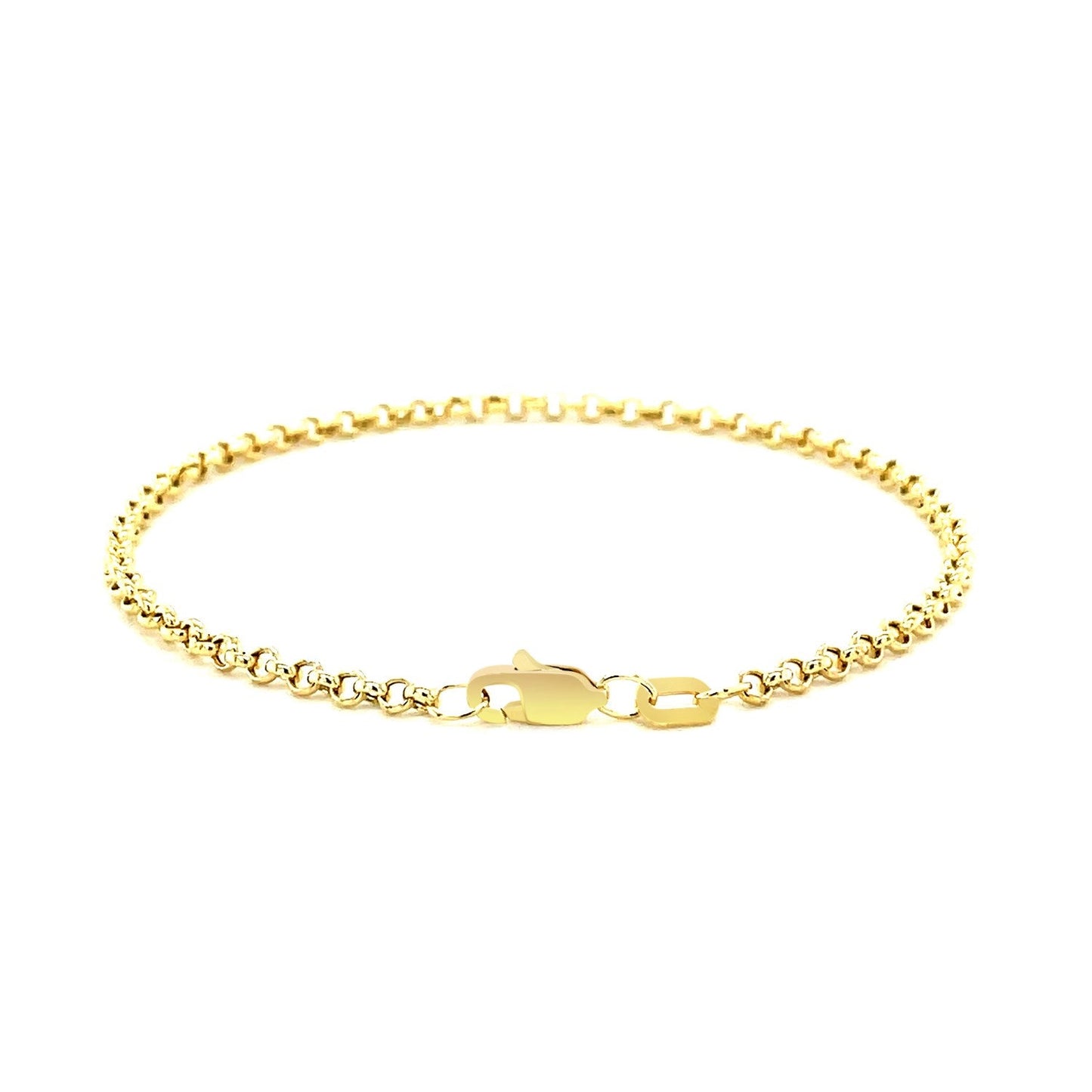 2.3mm 14k Yellow Gold Rolo Bracelet-2