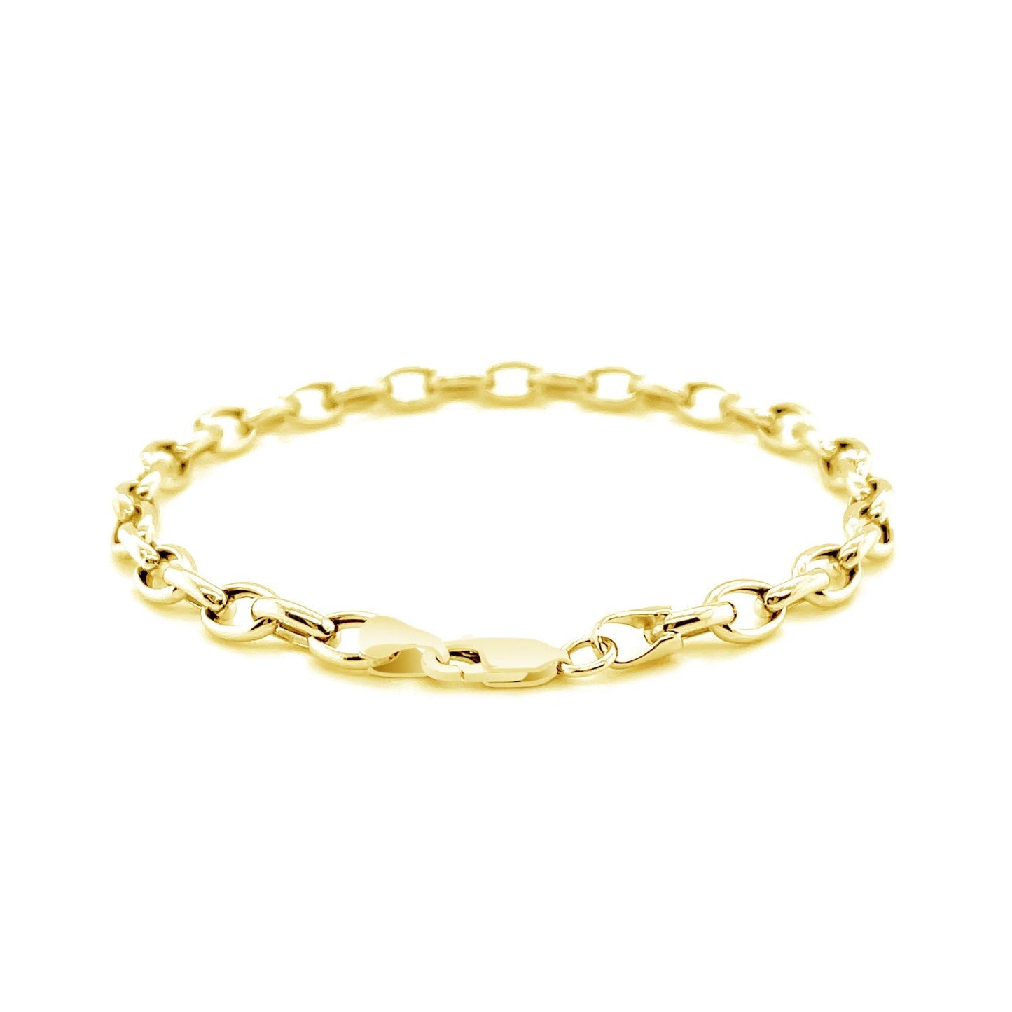 4.6mm 14k Yellow Gold Oval Rolo Bracelet-2