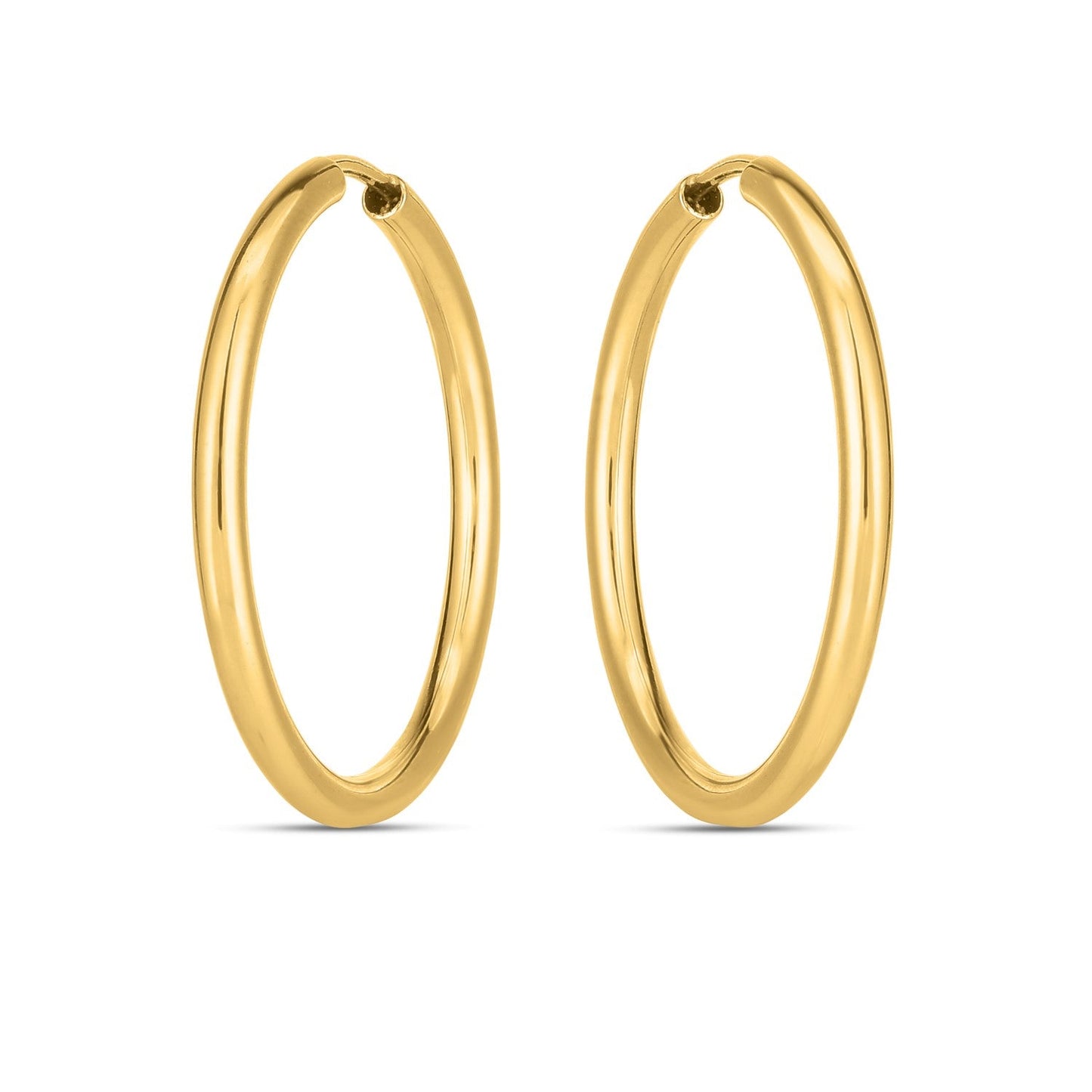 14k Yellow Gold Endless Round Hoop Earrings-1