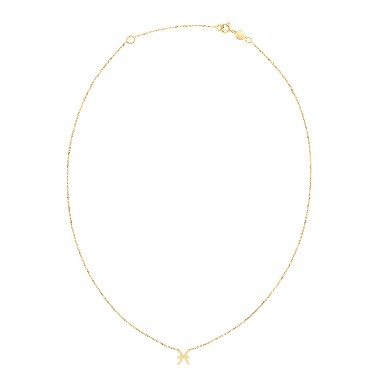 14K Yellow Gold Pisces Necklace-1