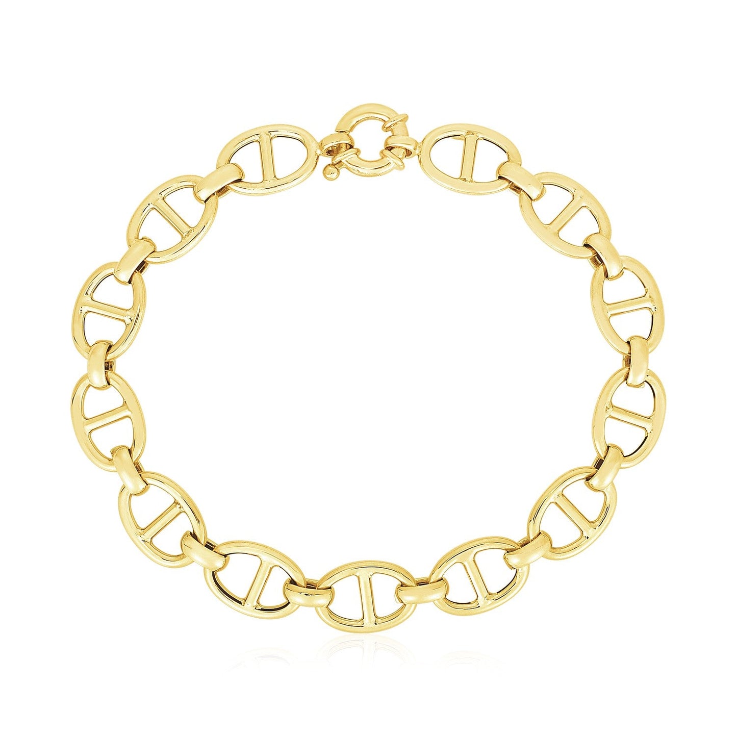 14k Yellow Gold High Polish Mariner Link Bracelet (8.8mm)-0