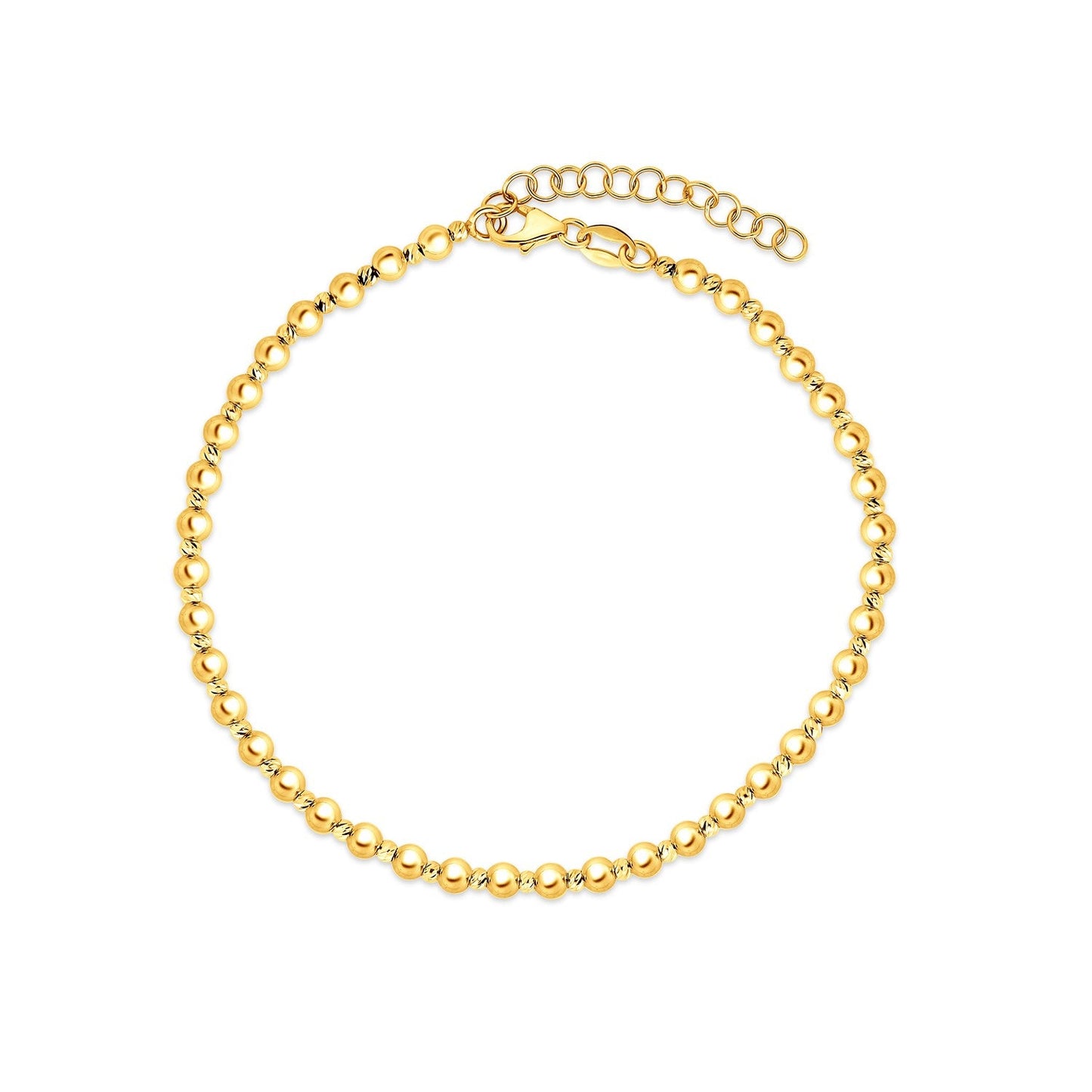 14k Yellow Gold Spaced Bead Bracelet (3mm)-1