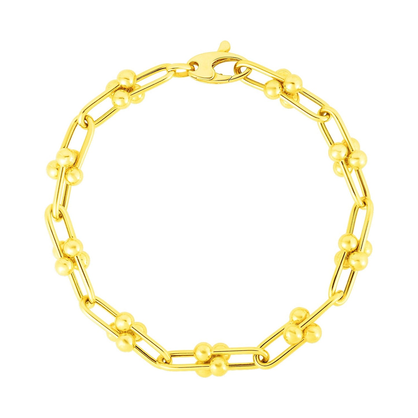 14k Yellow Gold 7 1/2 inch Jax Chain Bracelet-1