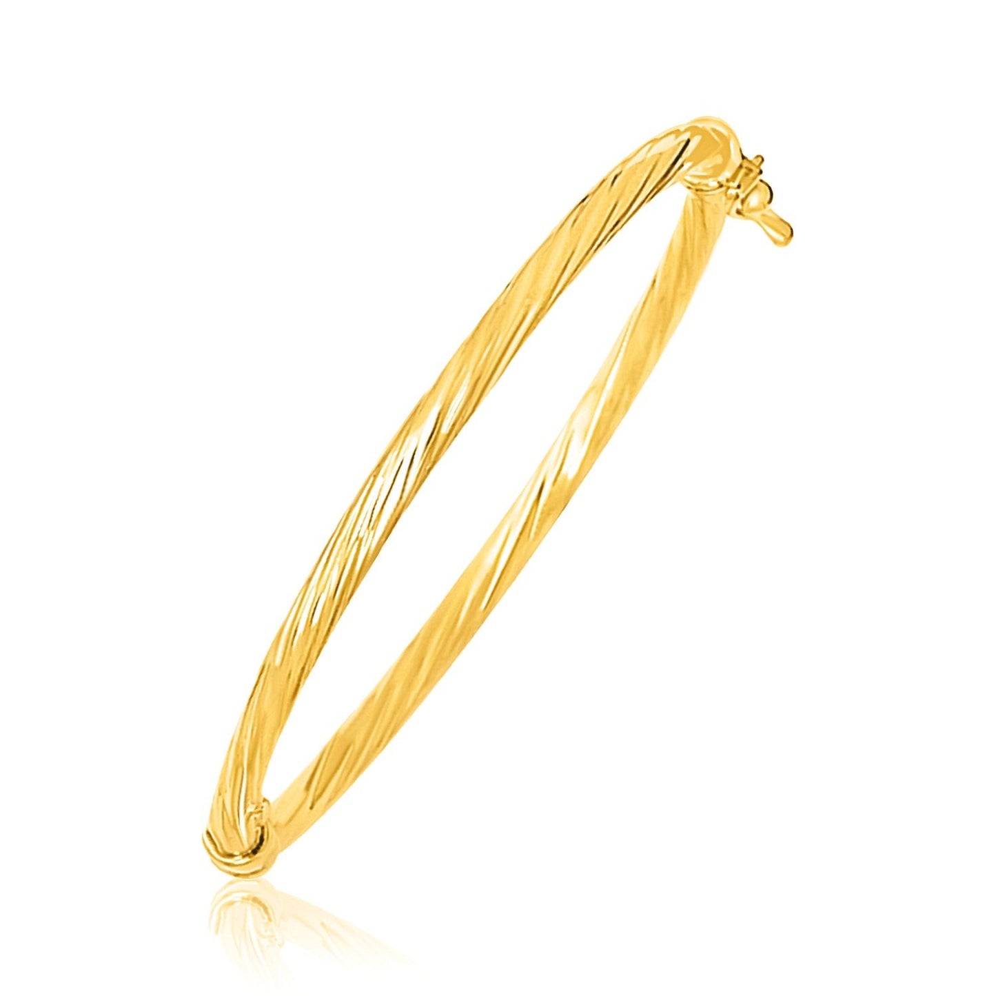 14k Yellow Gold Children's Bangle with Spiral Motif Style-0