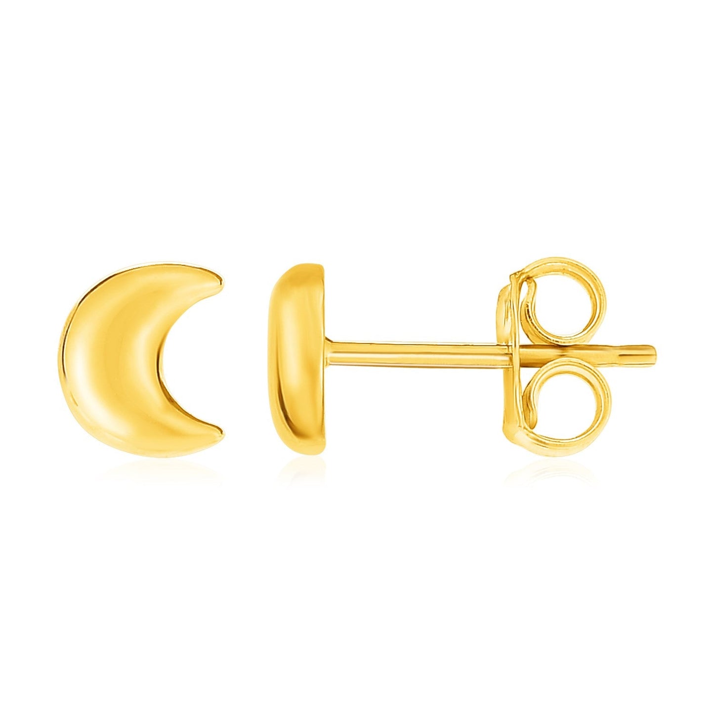 14k Yellow Gold Post Earrings with Moons-0
