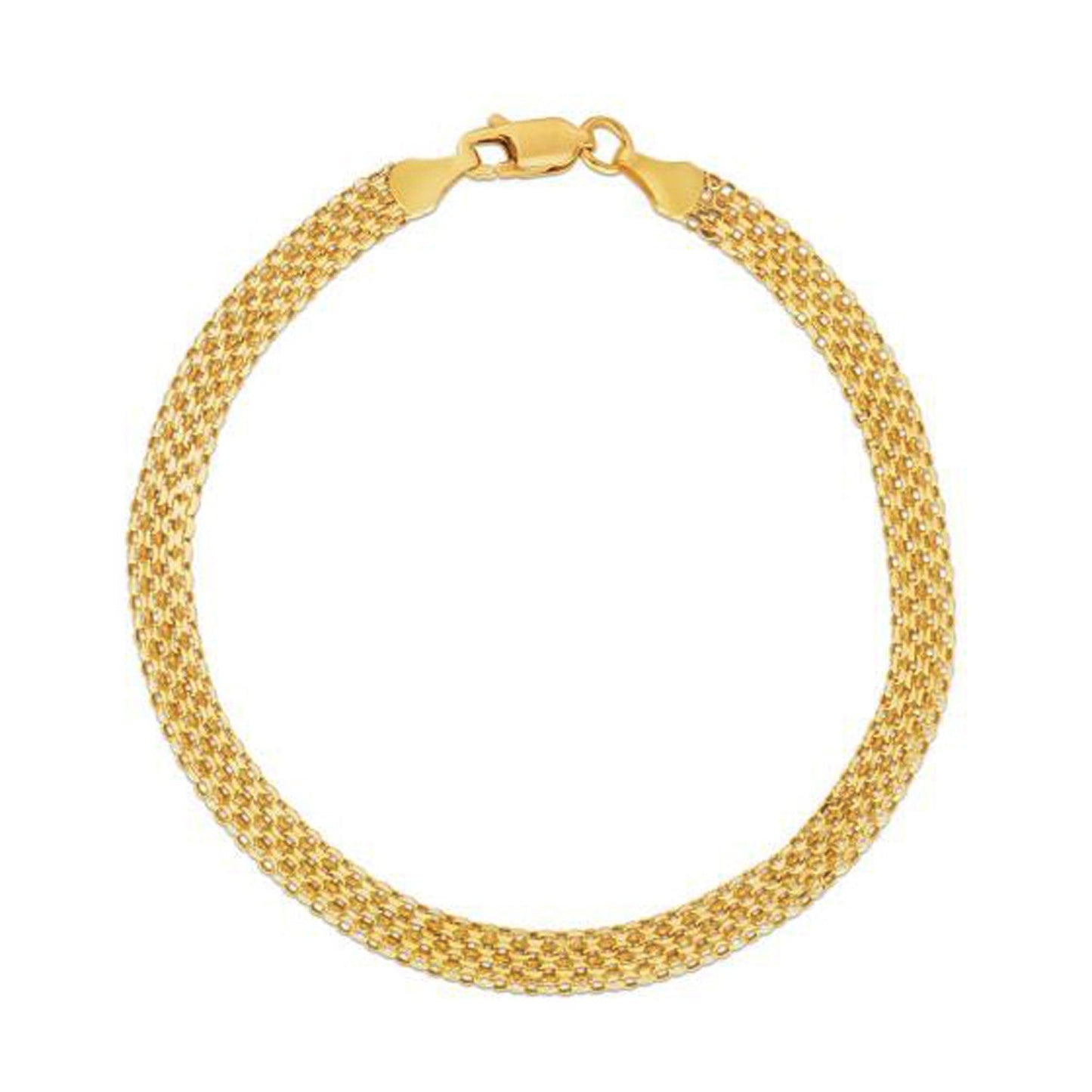 4.7mm 14k Yellow Gold Bismark Bracelet-1
