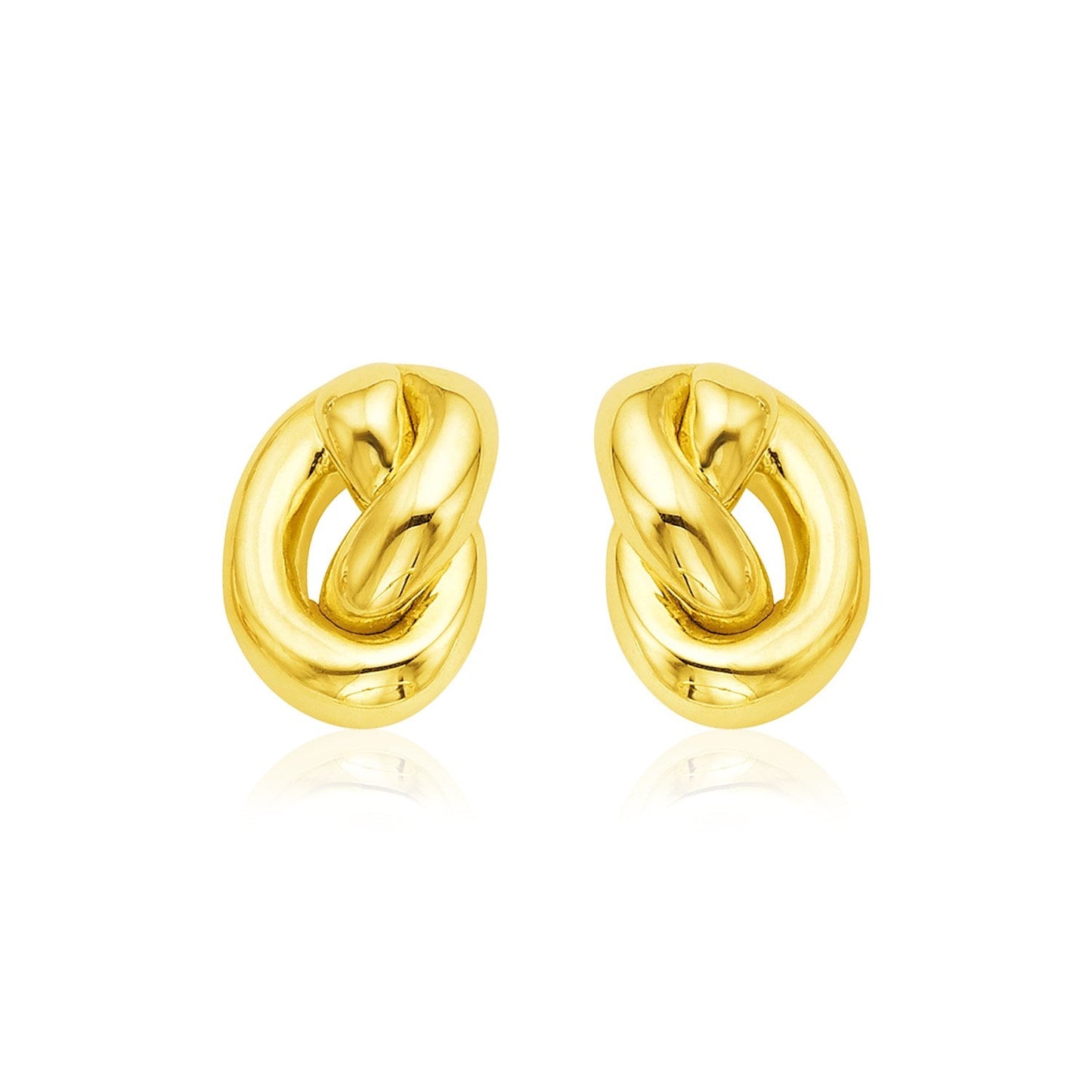 14k Yellow Gold Polished Knot Earrings-0