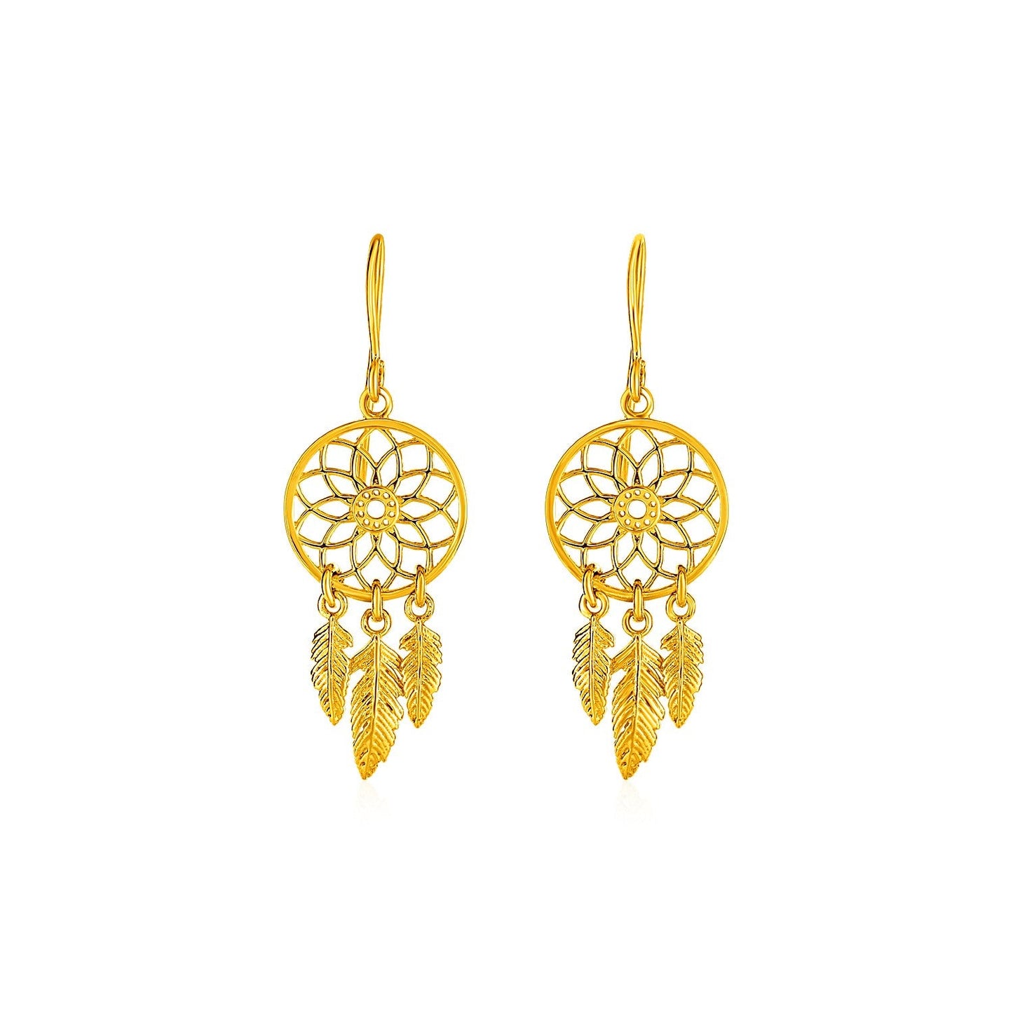 Dream Catcher Earrings in 14k Yellow Gold-0