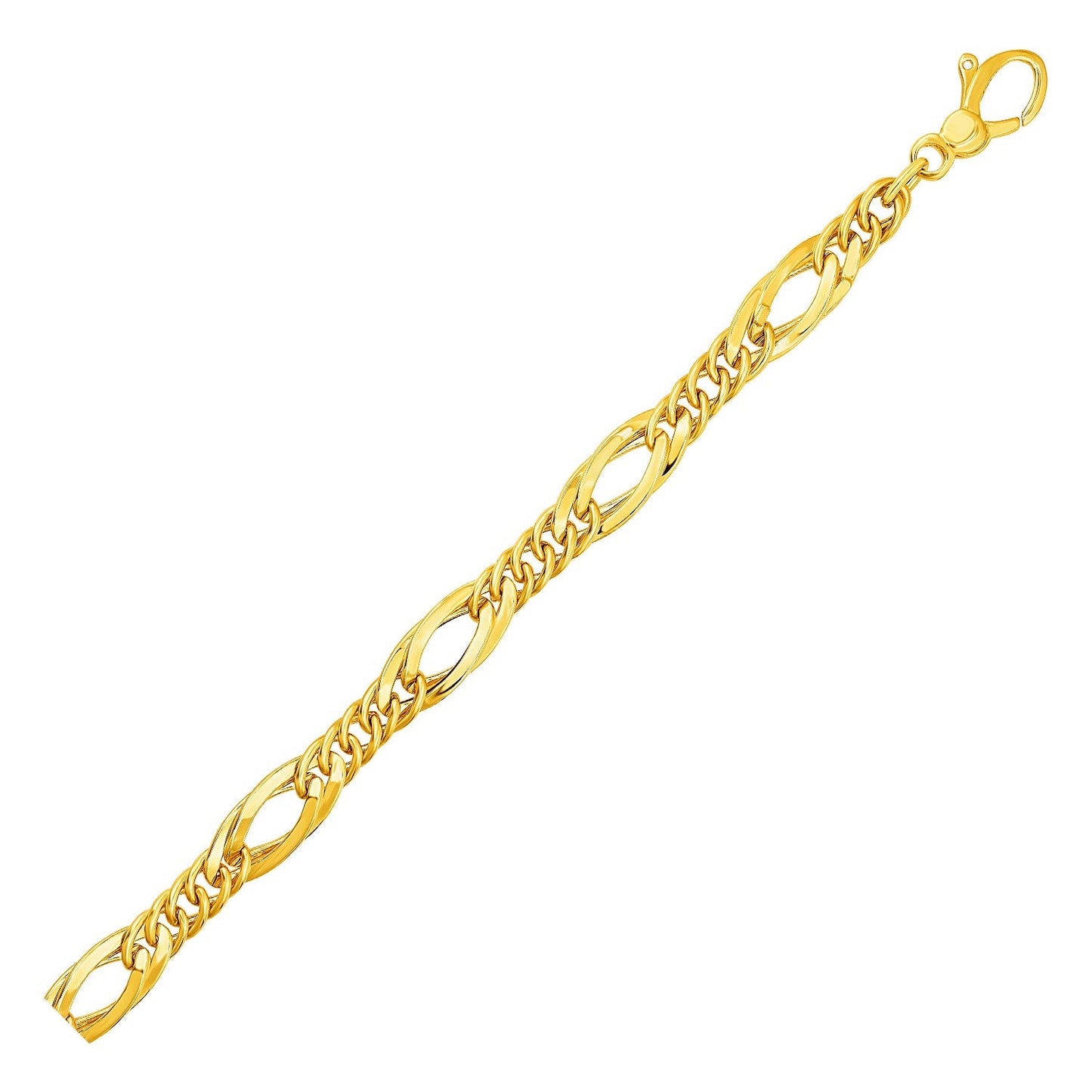 Twisted Oval Chain Bracelet in 14k Yellow Gold-0