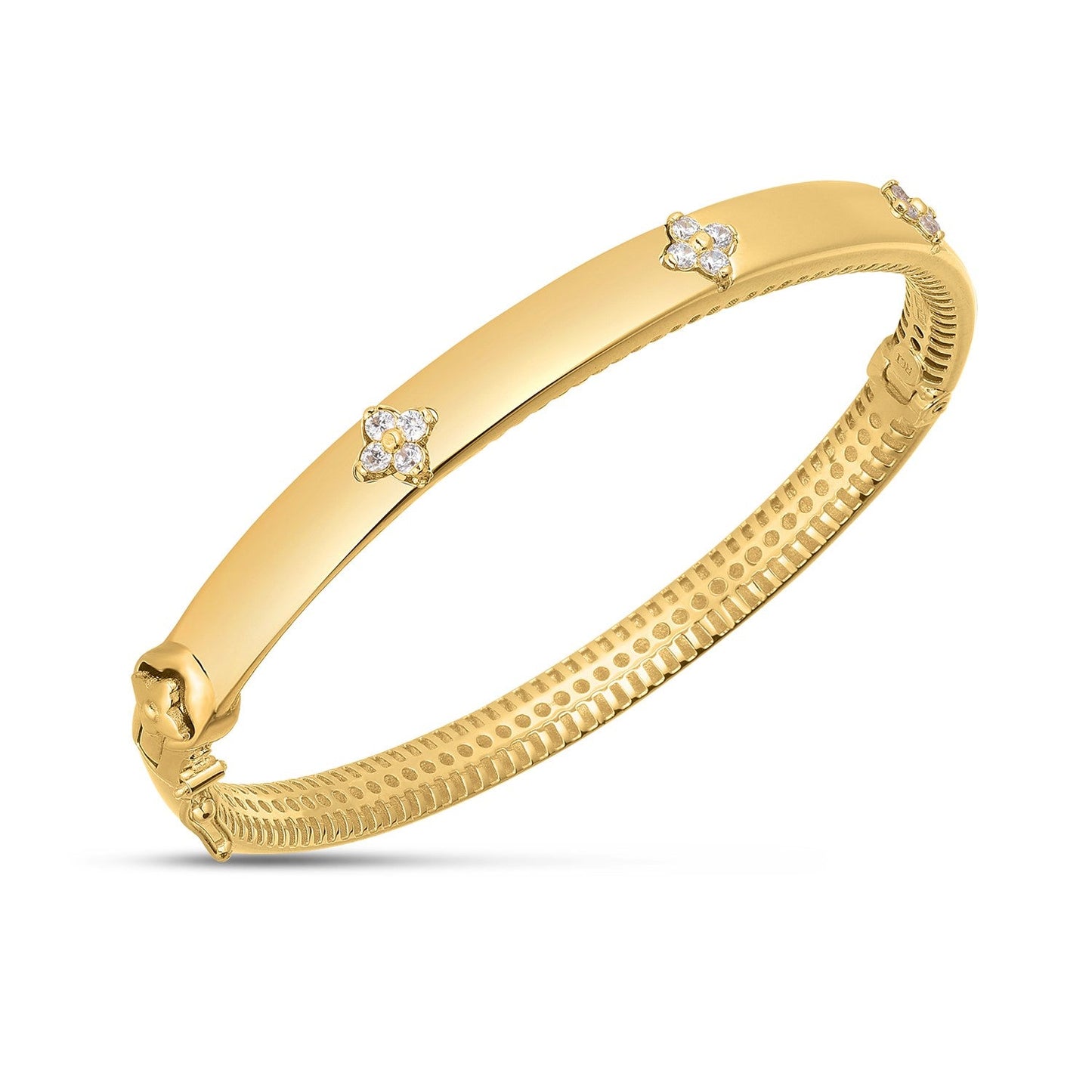 14k Yellow Gold Trilogy Diamond Bangle-1