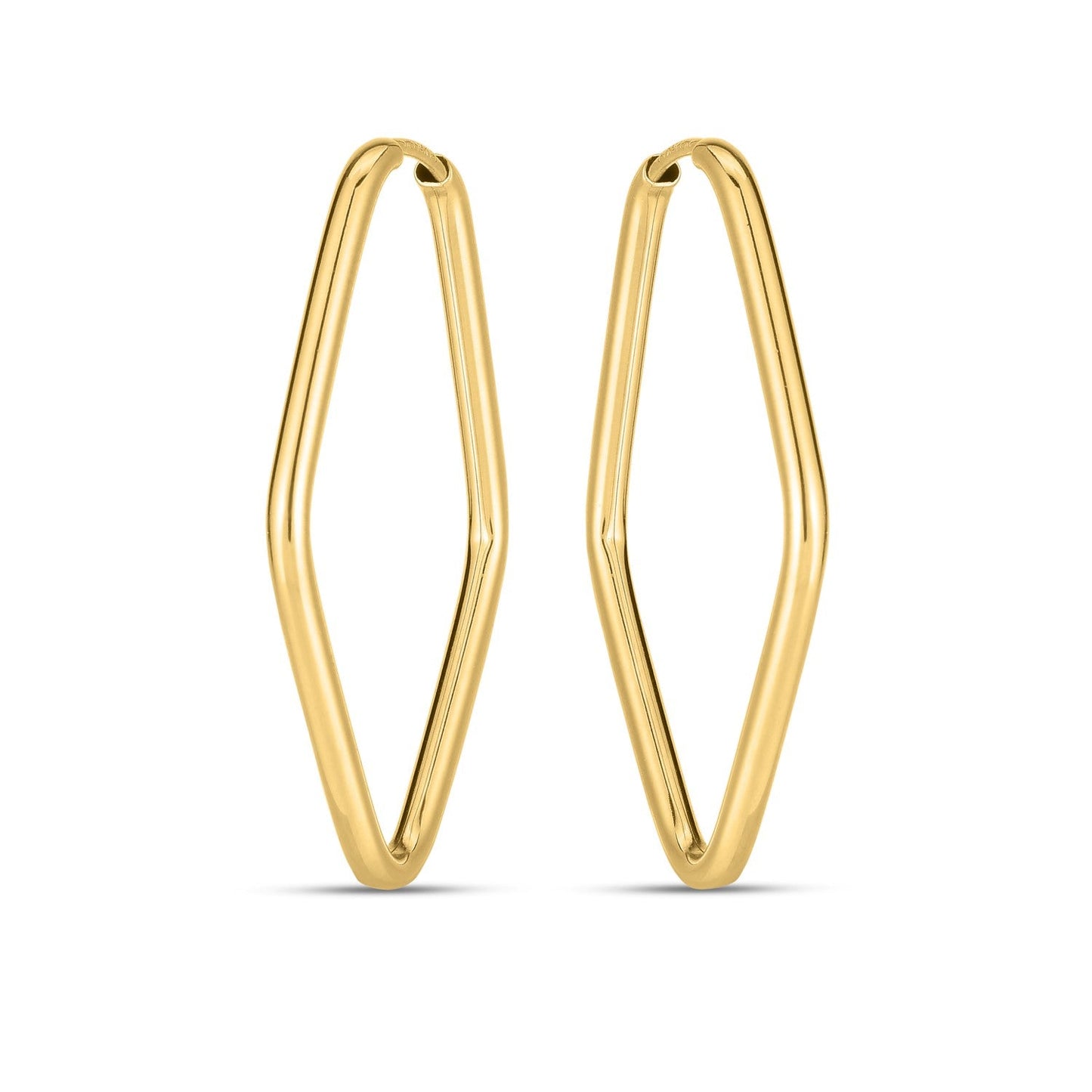 14k Yellow Gold Endless Marquise Hoops-1