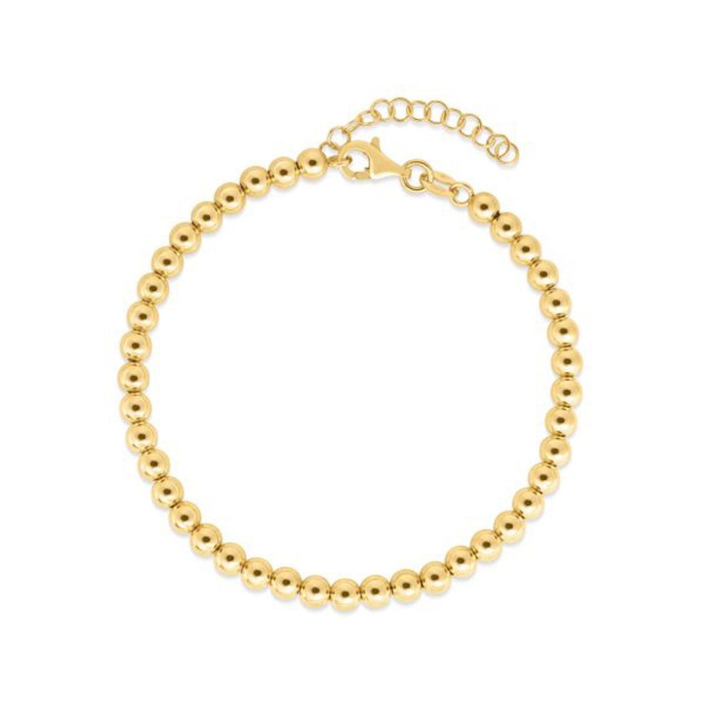 14k Yellow Gold Bead Chain Necklace(4mm)-0