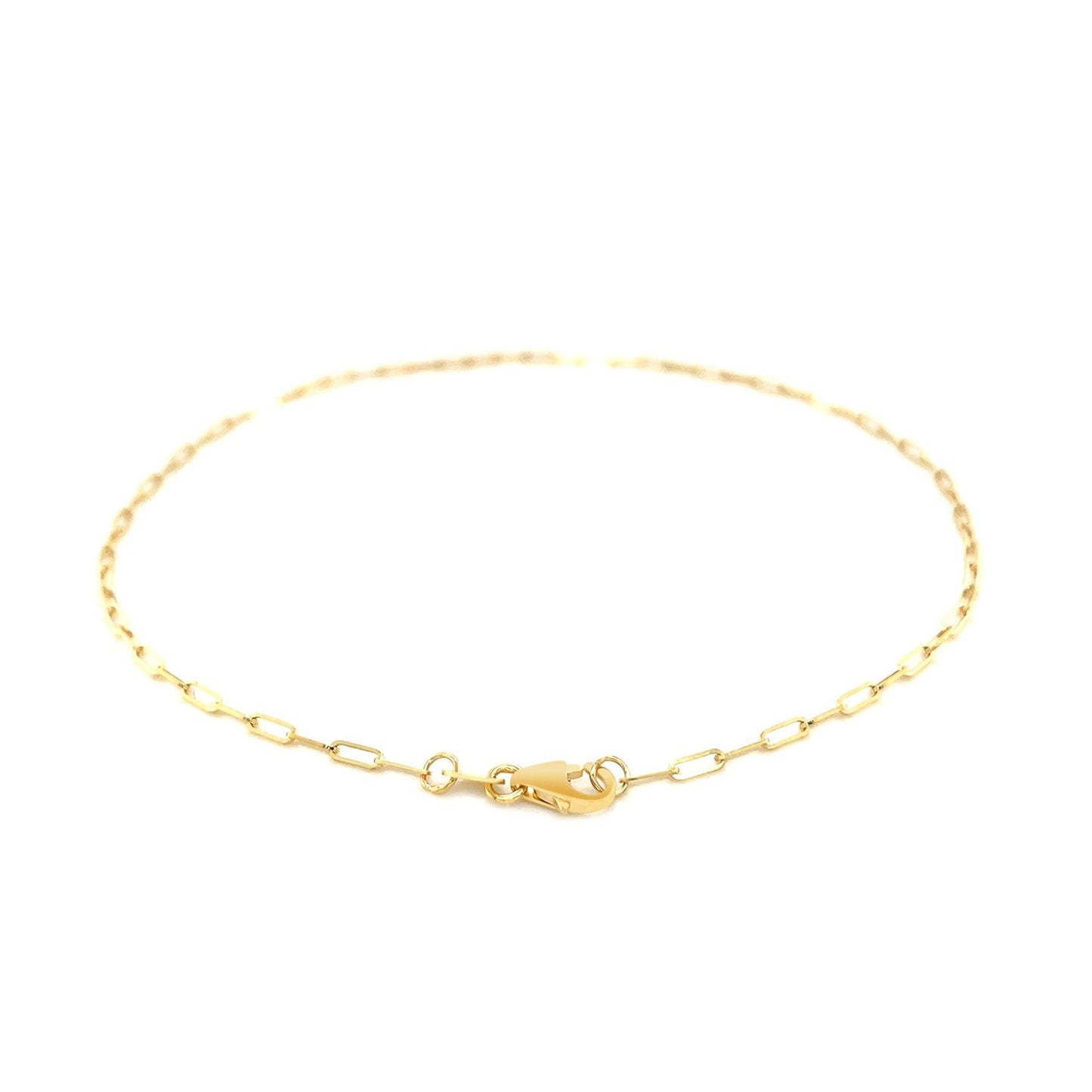 14K Yellow Gold Fine Paperclip Anklet (1.5mm)-2