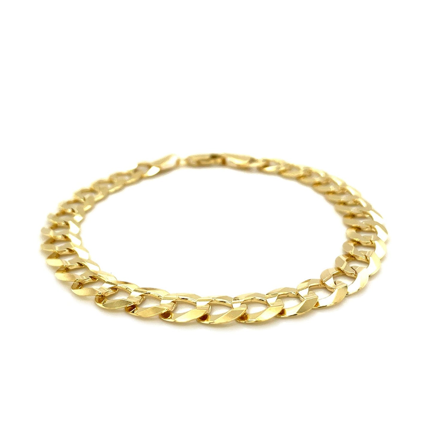 8.2mm 10k Yellow Gold Curb Bracelet-2