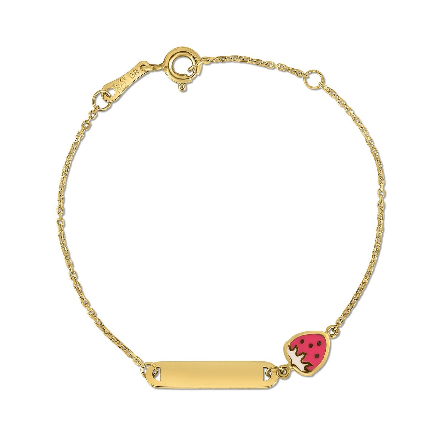 14k Yellow Gold Strawberry Childrens Bracelet-1