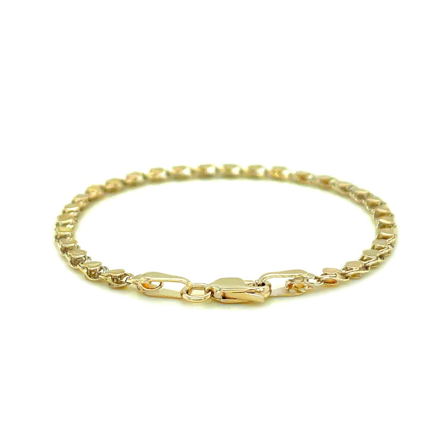 2.9mm 14k Yellow Gold Heart Anklet-2