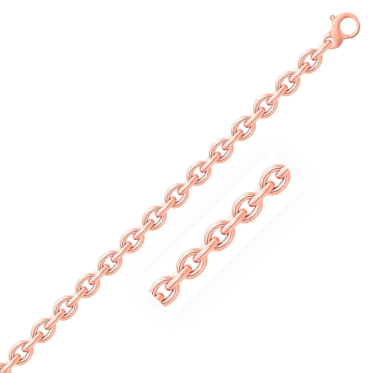 14k Rose Gold Polished Cable Motif Bracelet-0