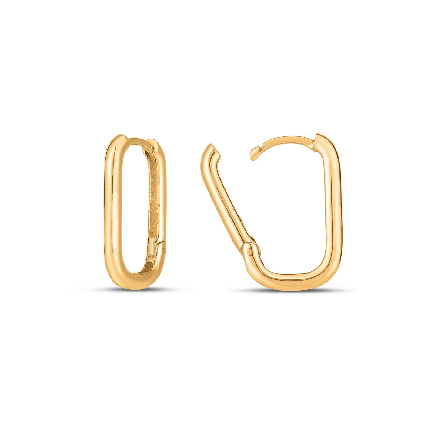 14k Yellow Gold Large Paperclip Huggies-1