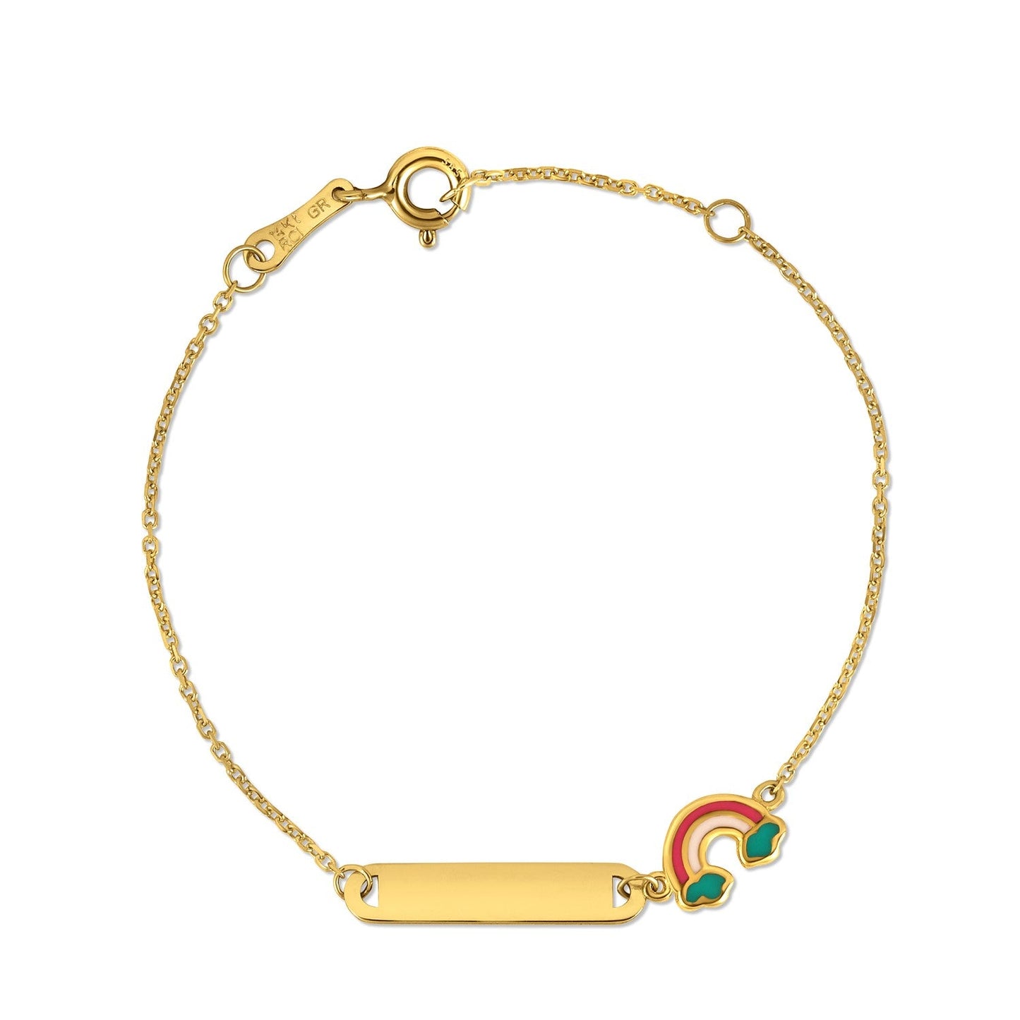 14k Yellow Gold Rainbow Childrens Bracelet-1