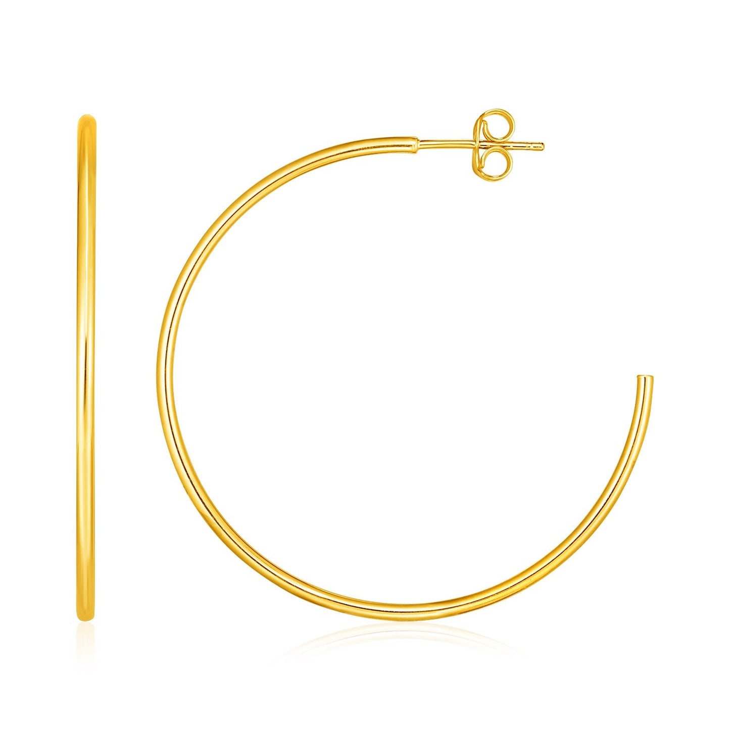 14k Yellow Gold Polished Hoop Earrings-0