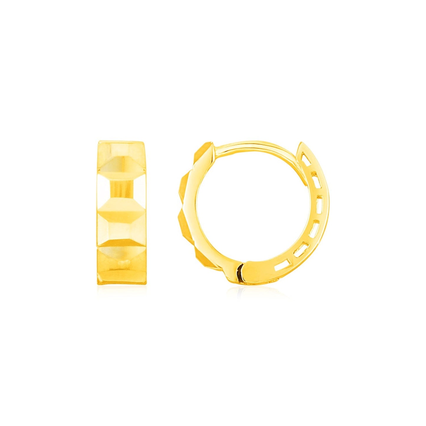 14K Yellow Gold J Hoop Earrings-0