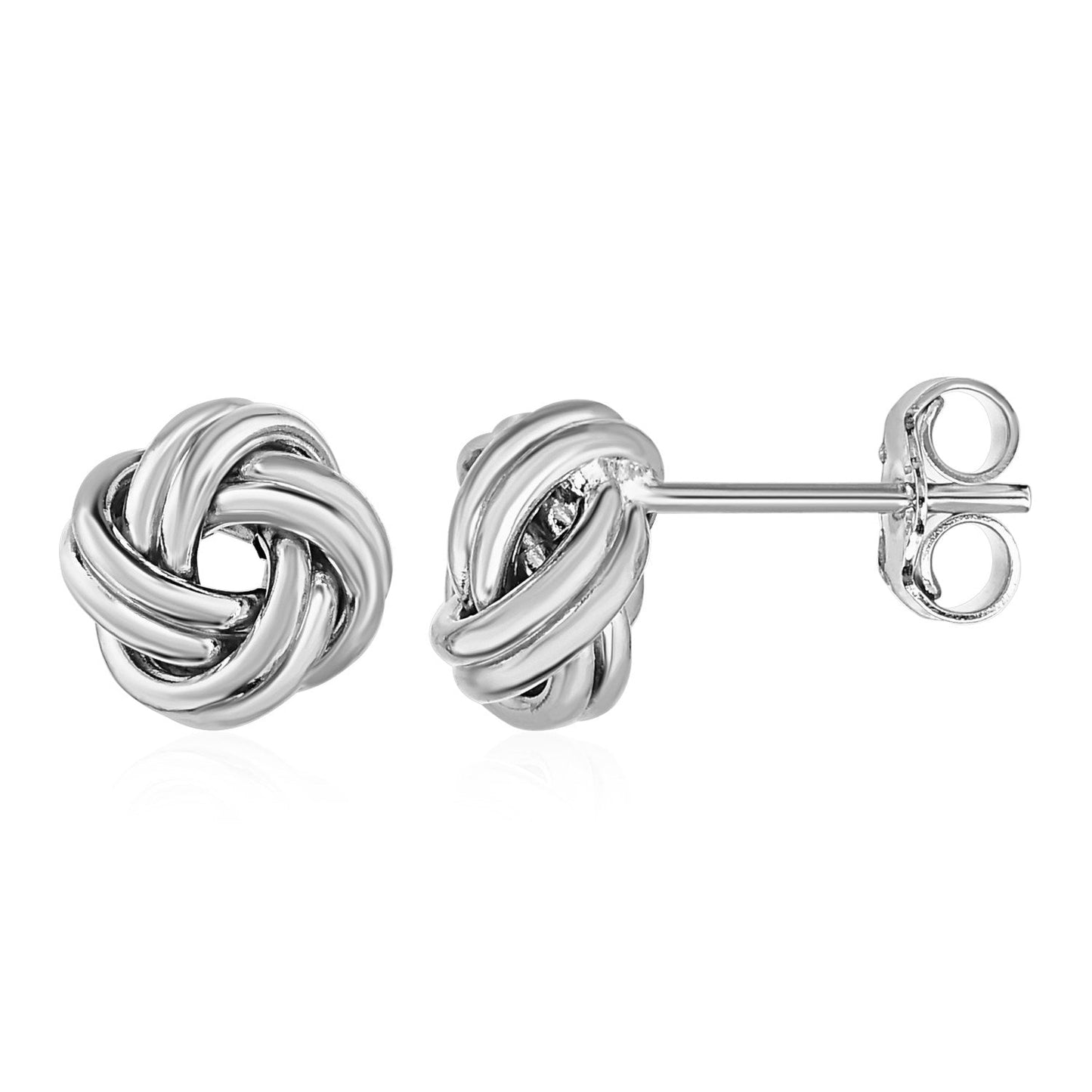 Love Knot Post Earrings in 14k White Gold-0
