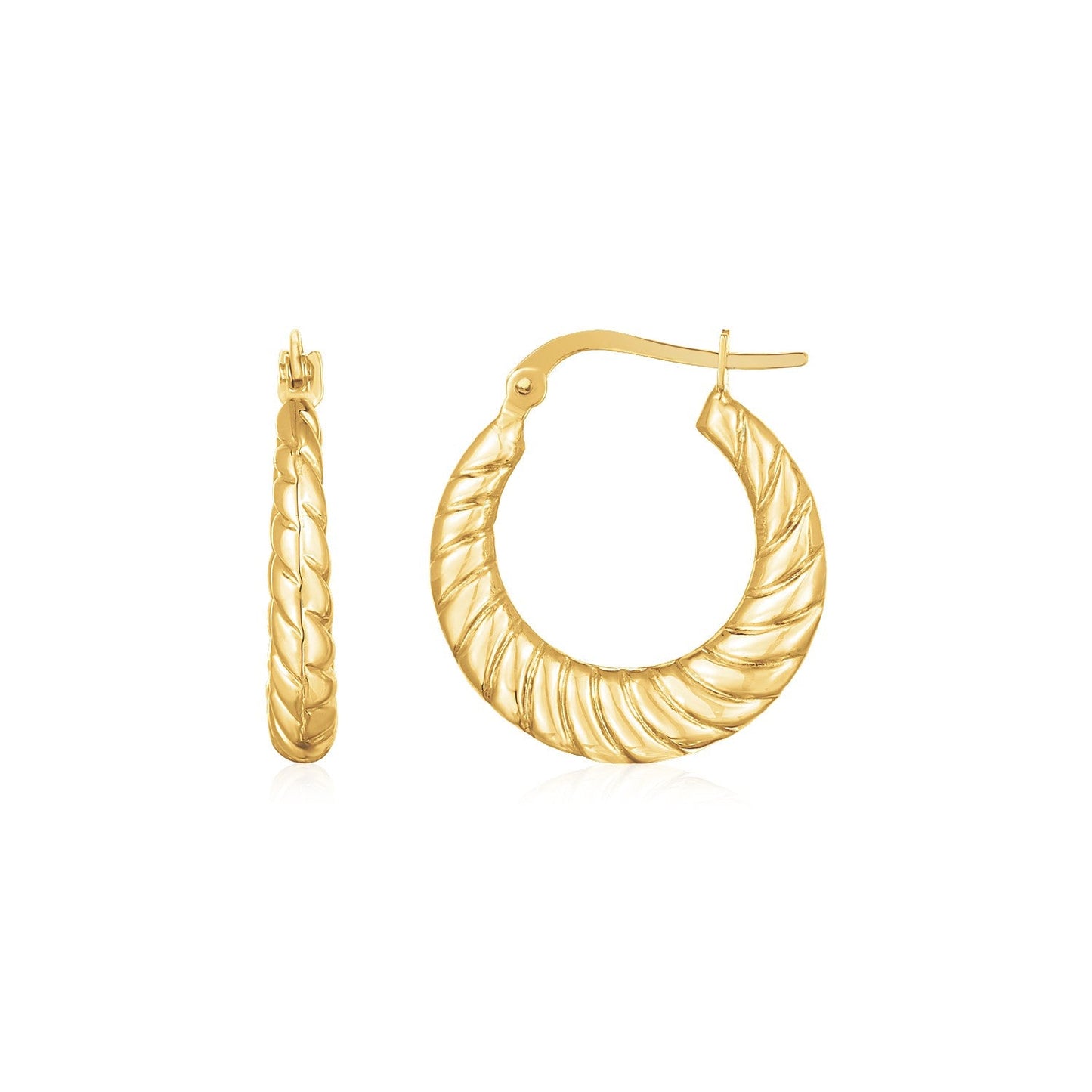 14K Yellow Gold Polished Twisted Cable Graduated Hoops-0
