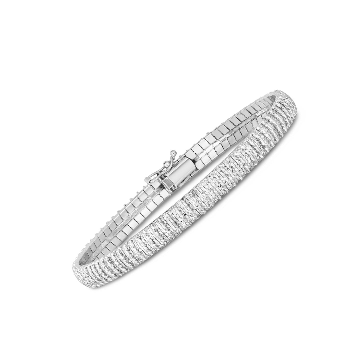14k White Gold Diamante Flex Bracelet-1