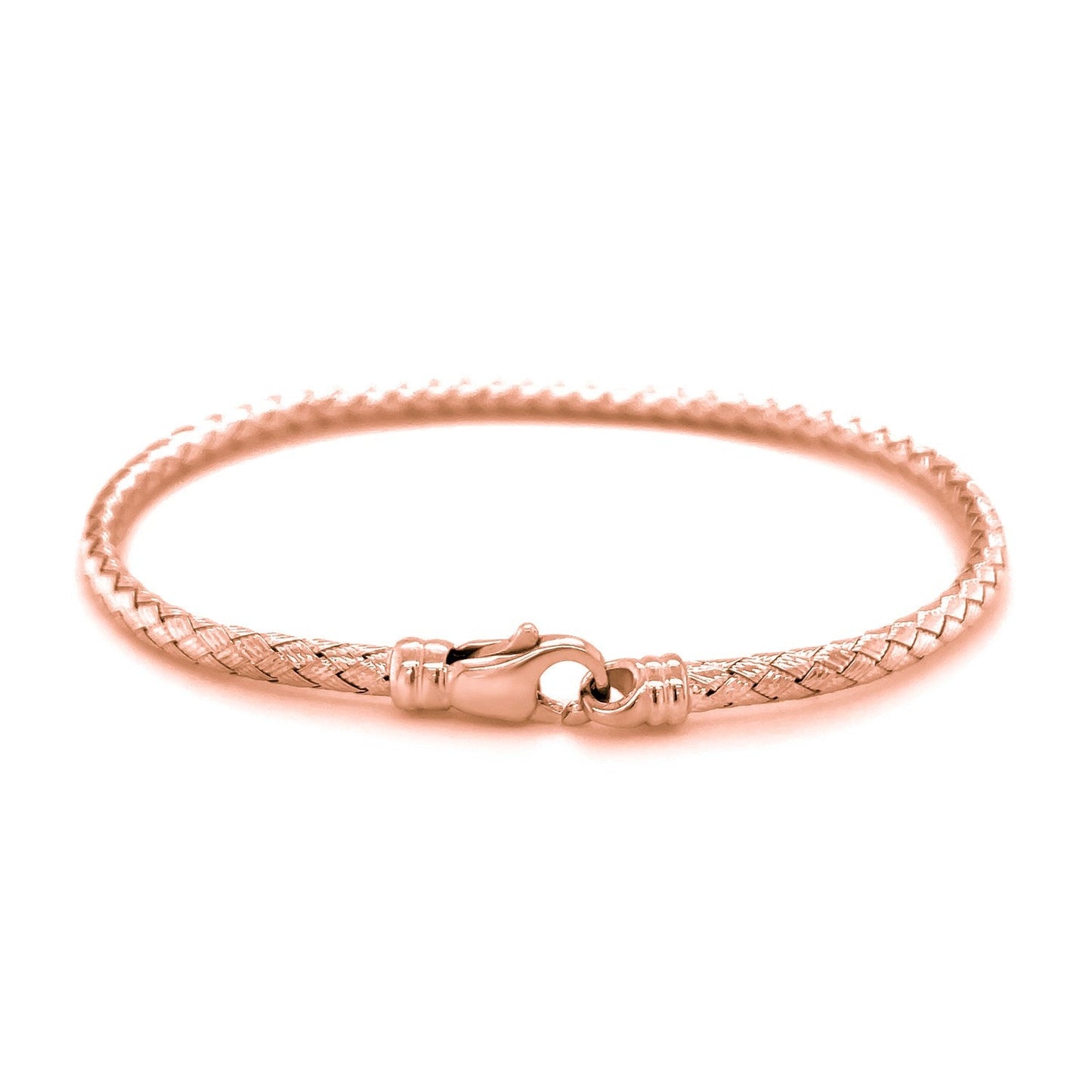14k Rose Gold Fancy Weave Motif Bangle-2