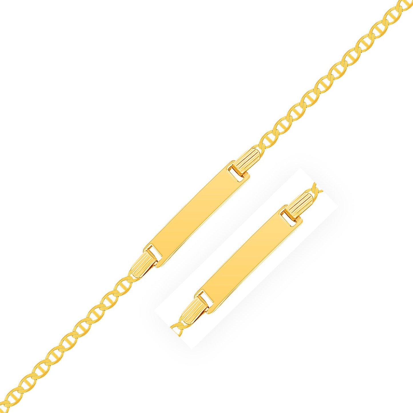 14k Yellow Gold Mariner Style Link Children's ID Bracelet-0