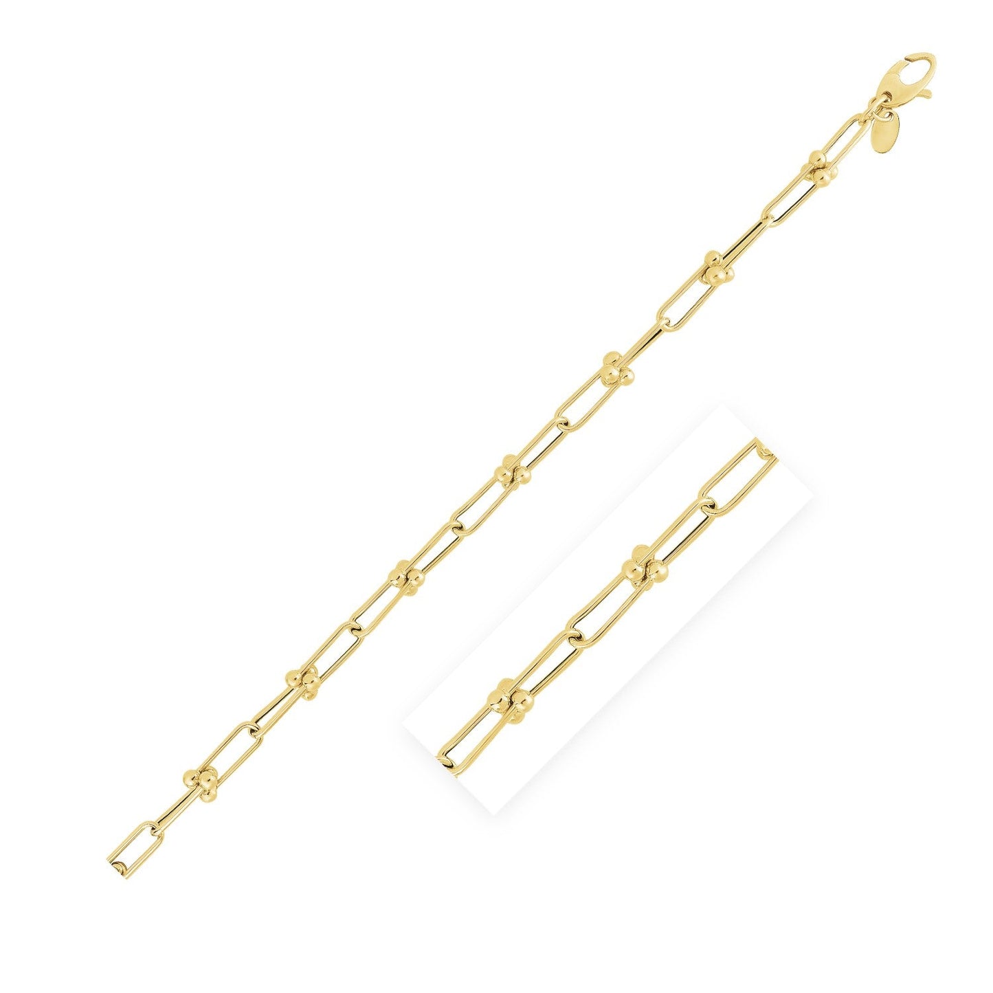 14k Yellow Gold High Polish Jax Link Chain Bracelet (5.9mm)-0