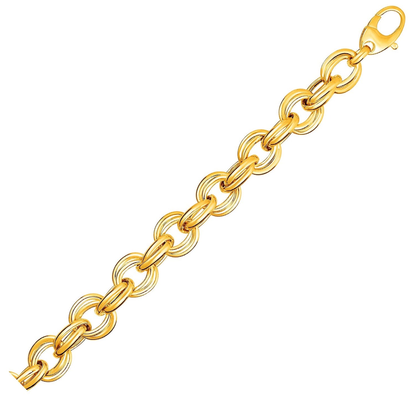 Twisted Double Link Bracelet in 14k Yellow Gold-0