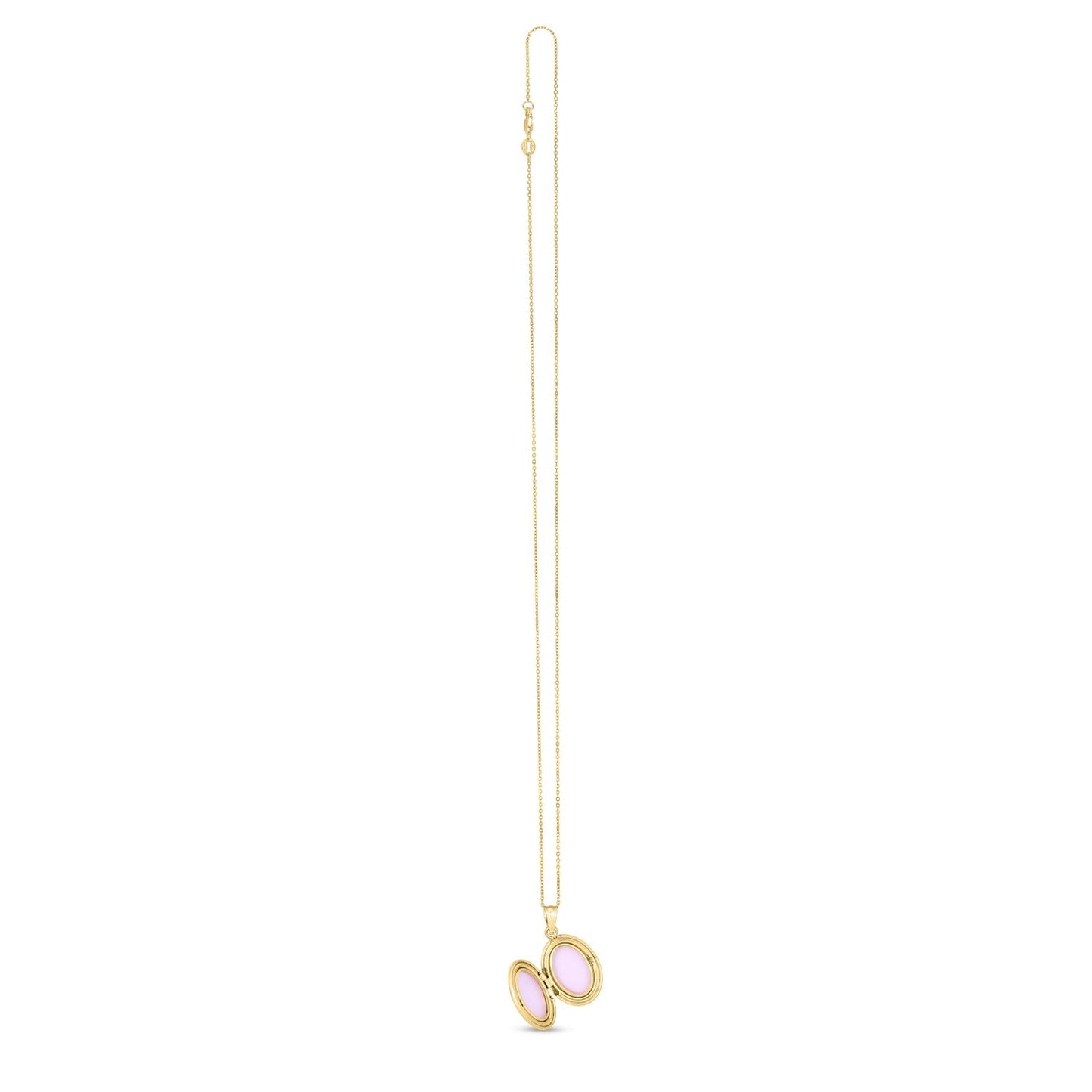 14k Yellow Gold Oval North Star Locket Necklace-2