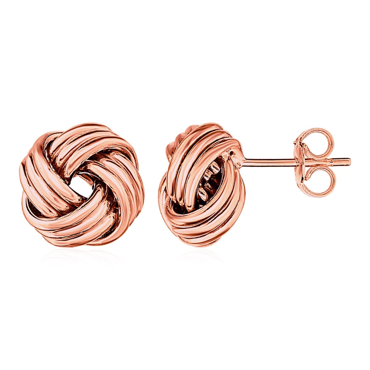 Love Knot Post Earrings in 14k Rose Gold-0