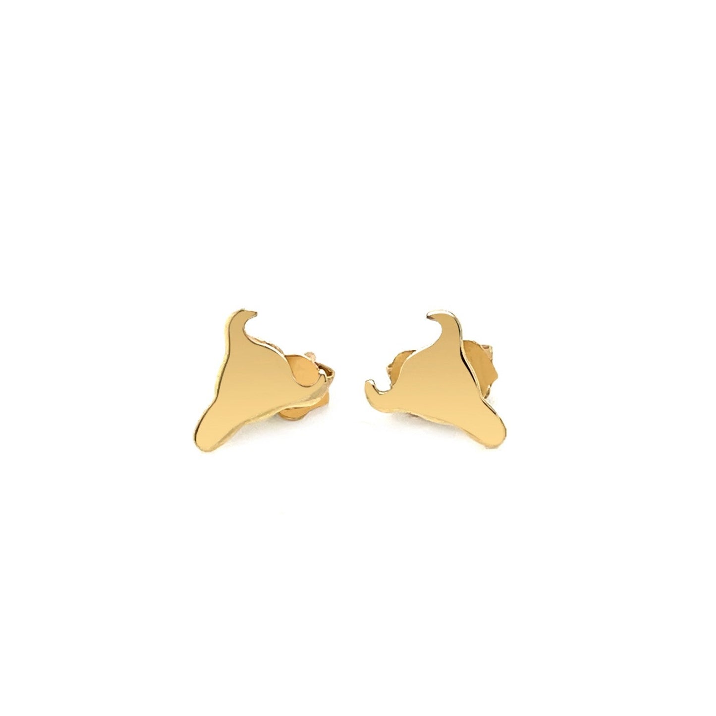14K Yellow Gold Longhorn Earrings-1