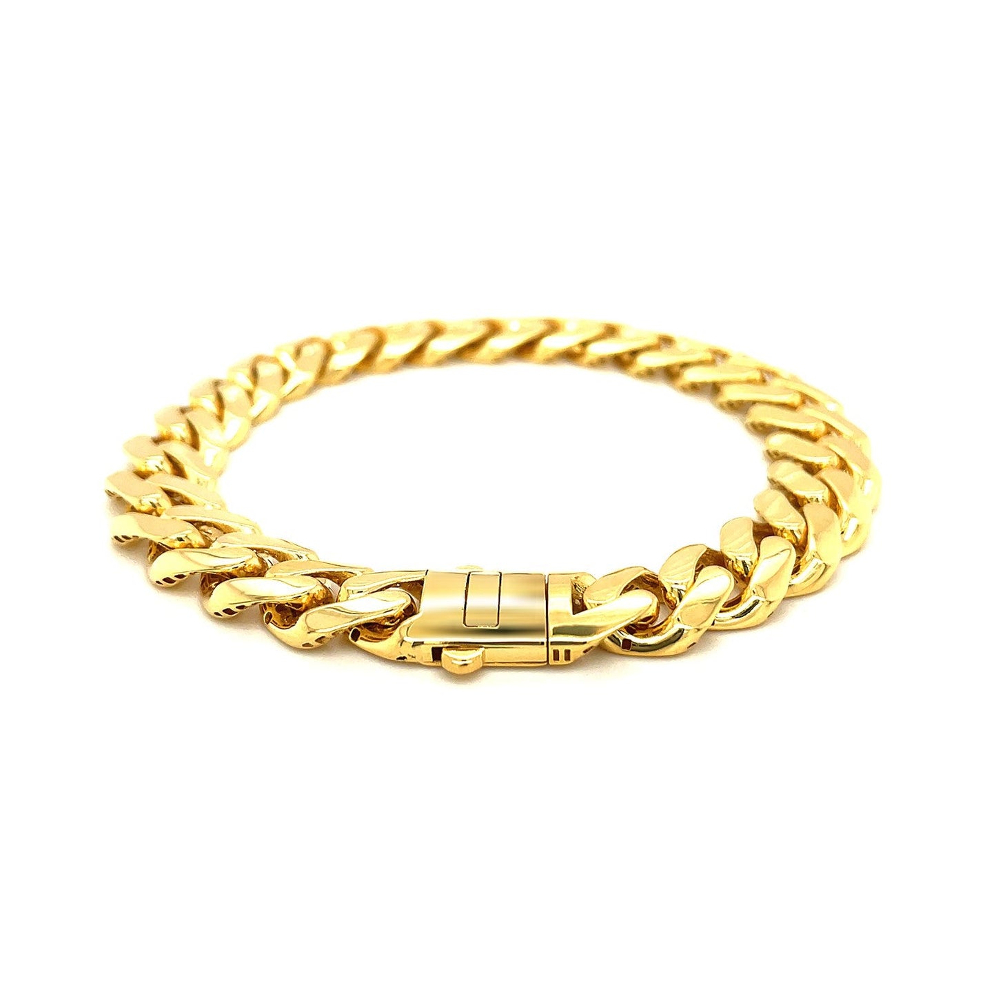 14k Yellow Gold Polished Curb Chain Bracelet-2