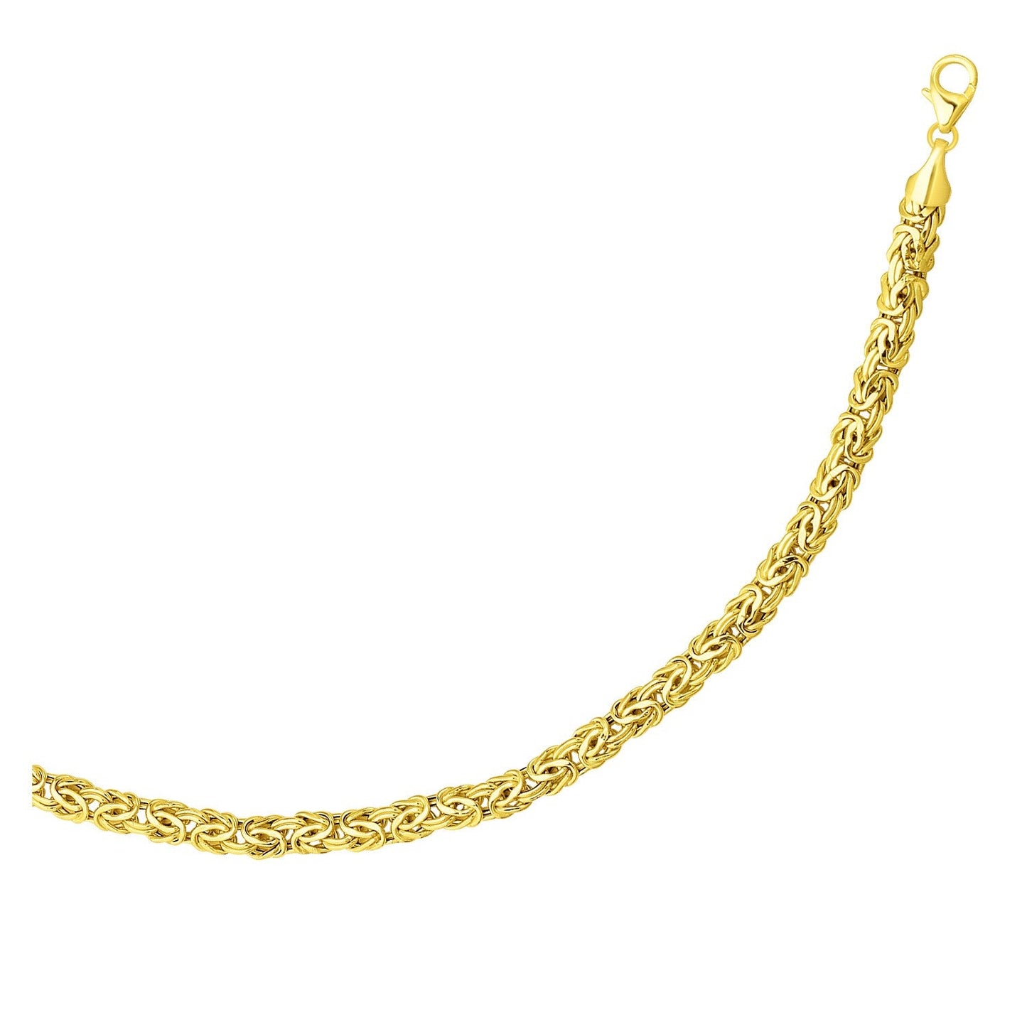 14k Yellow Gold Byzantine Link Shiny Bracelet-0