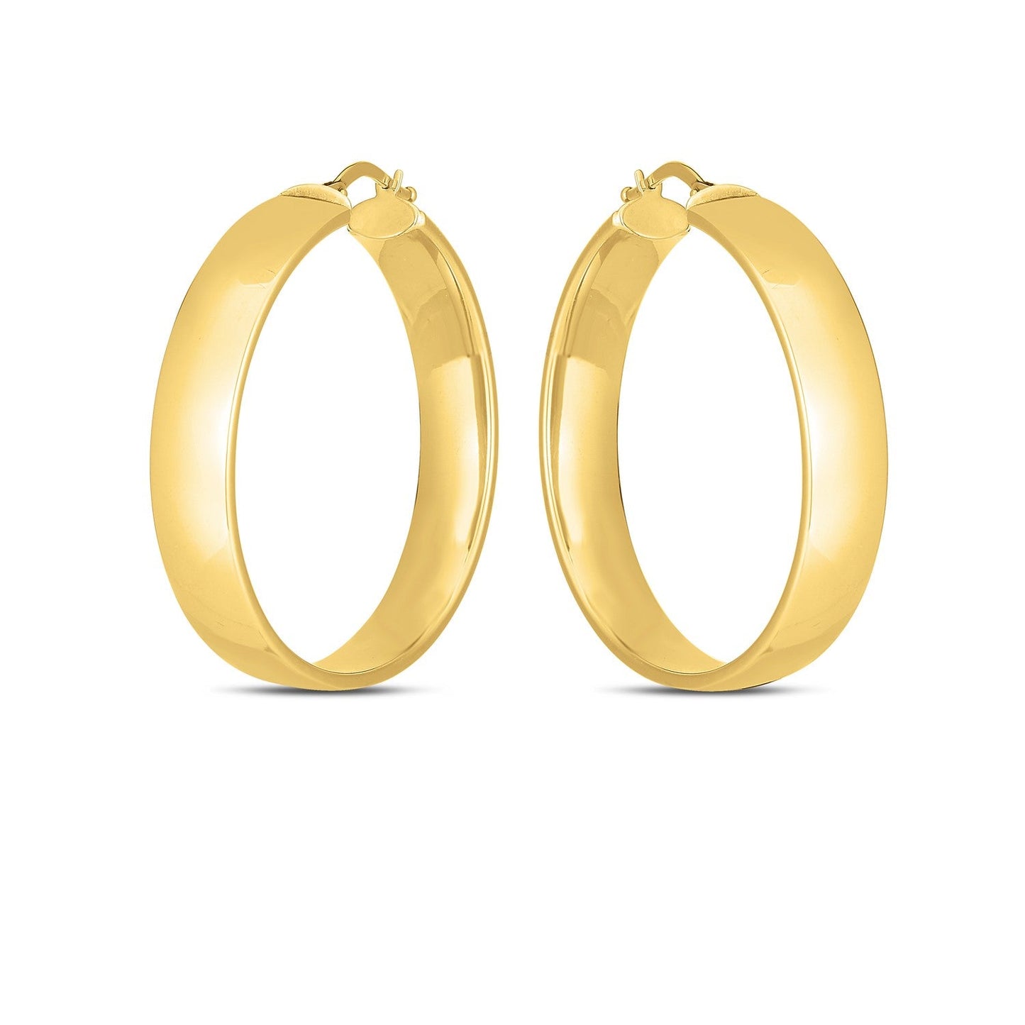 14k Yellow Gold Wedding Band Hoops (35mm)-1