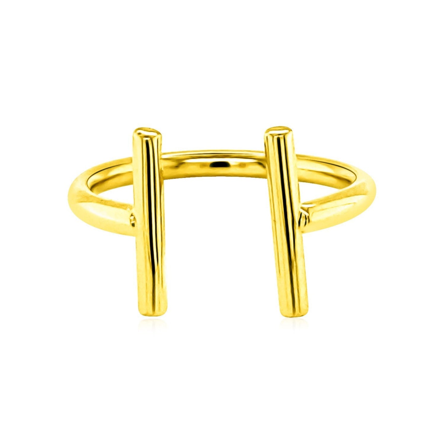 14k Yellow Gold Open Ring with Bars-3