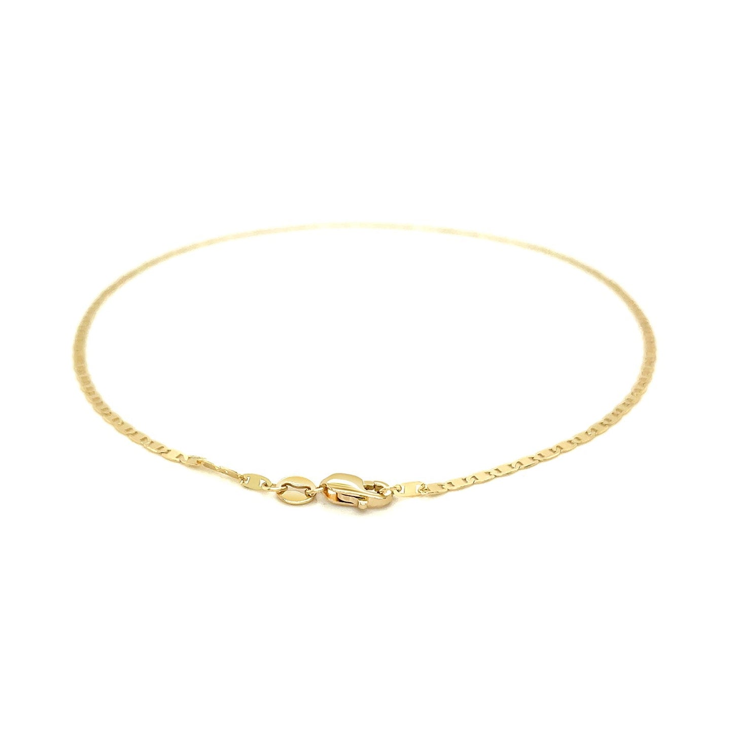 14k Yellow Gold Mariner Link Anklet 1.7mm-2