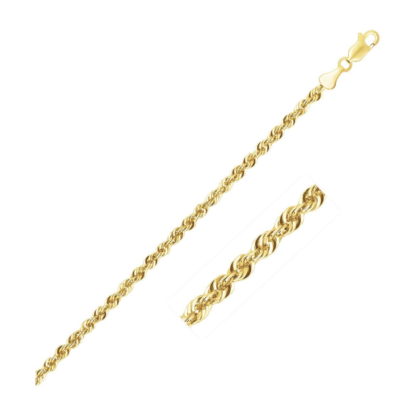 Lite Rope Chain Bracelet in 10k Yellow Gold (2.5 mm)-0