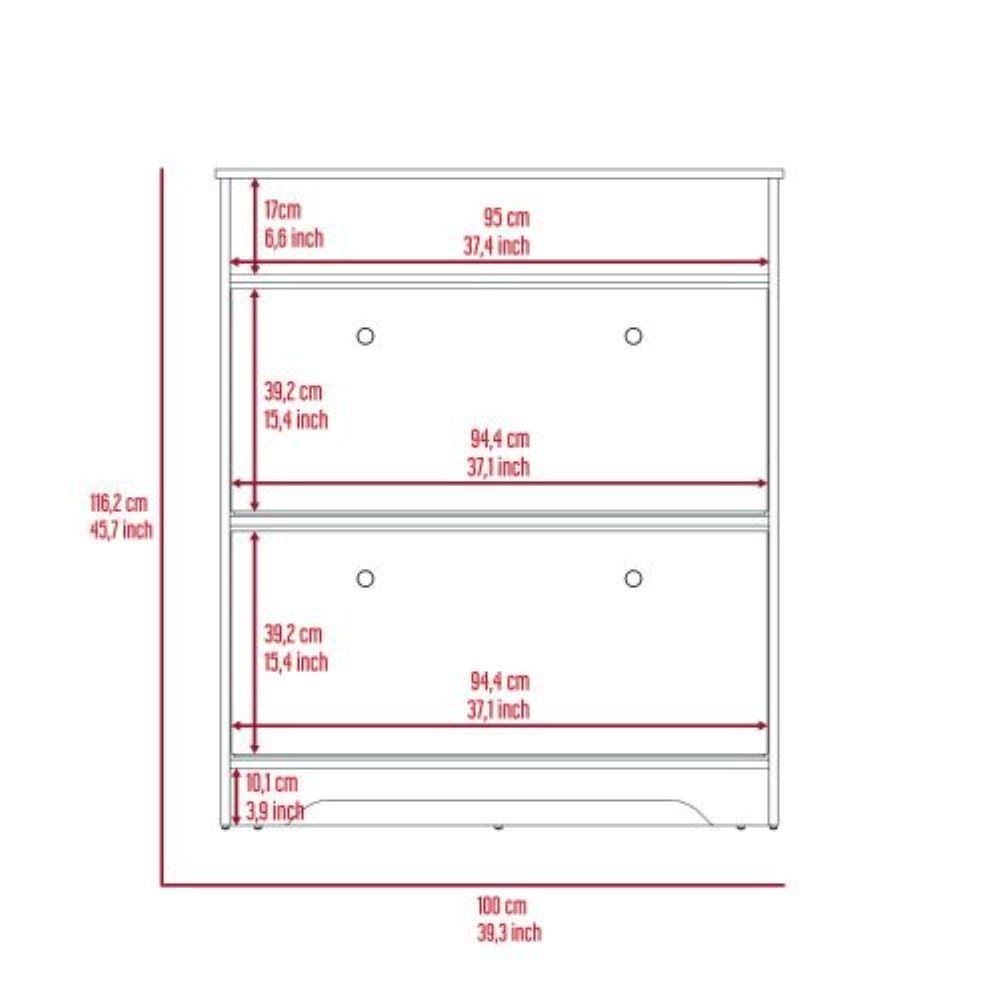 Shoe Rack Dublin, One Open Shelf, Two Extendable Cabinets, Light Oak / White Finish-8